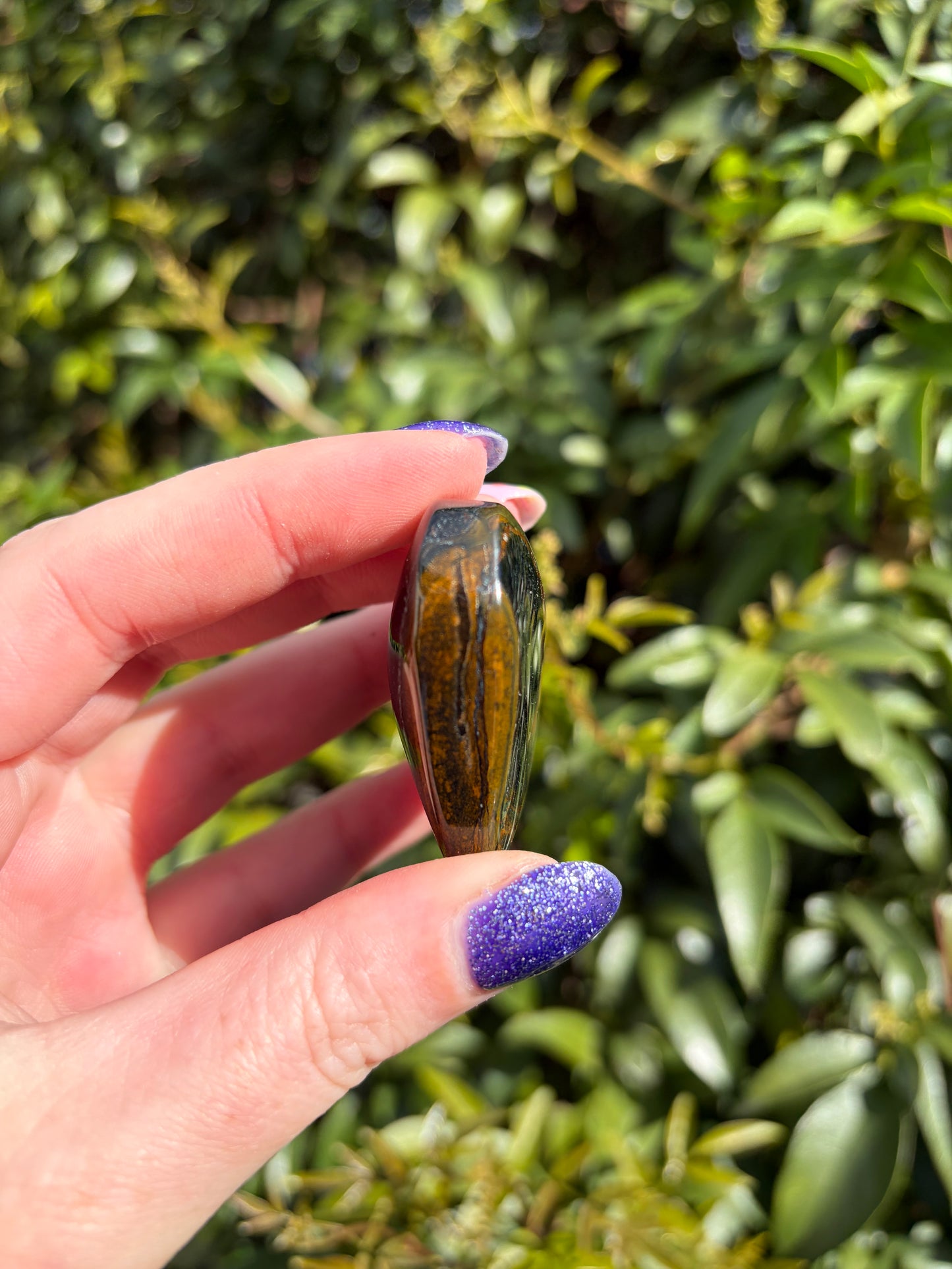 Blue Tigers Eye Polished Heart C