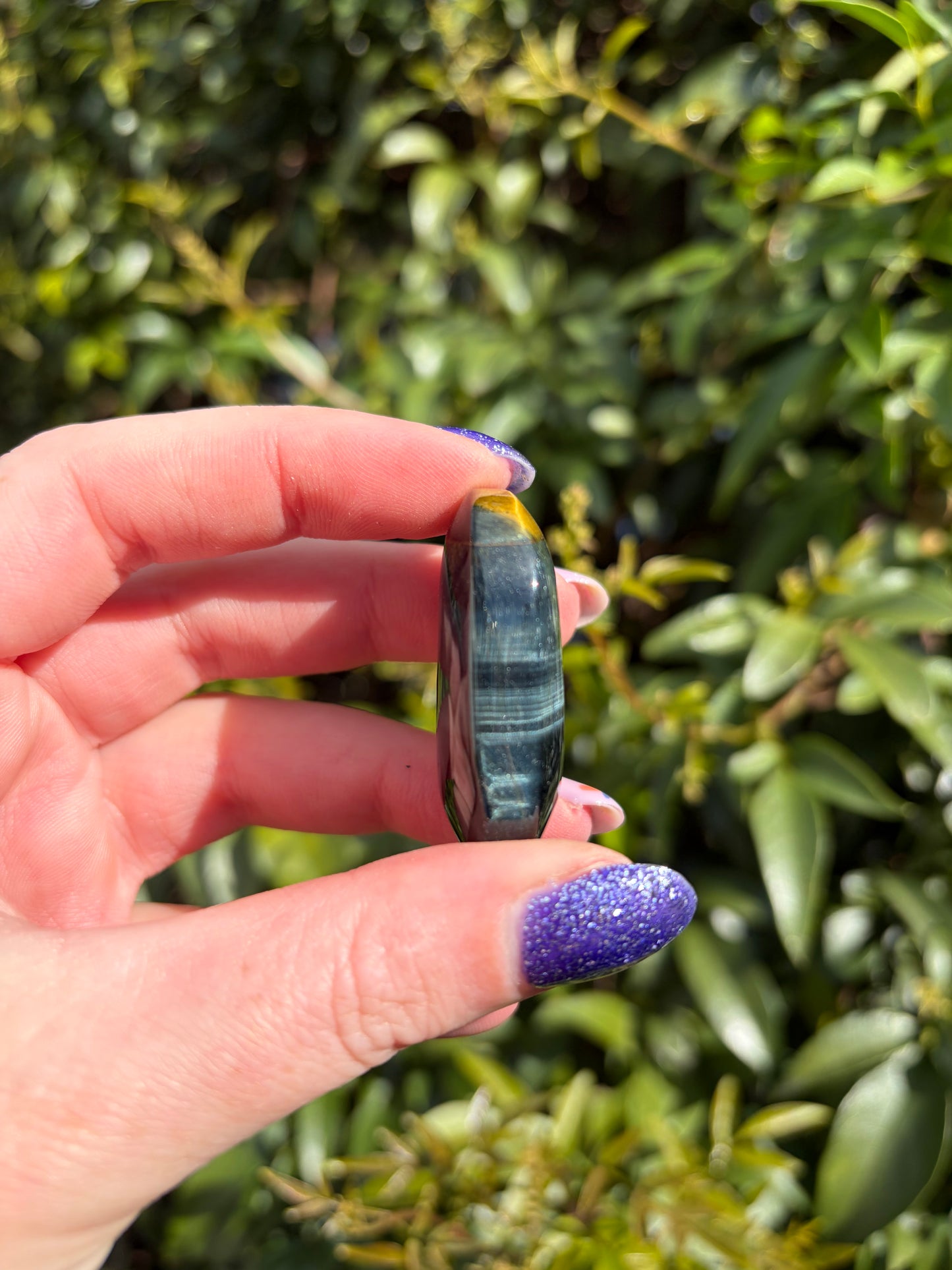 Blue Tigers Eye Mini Palm Stone D
