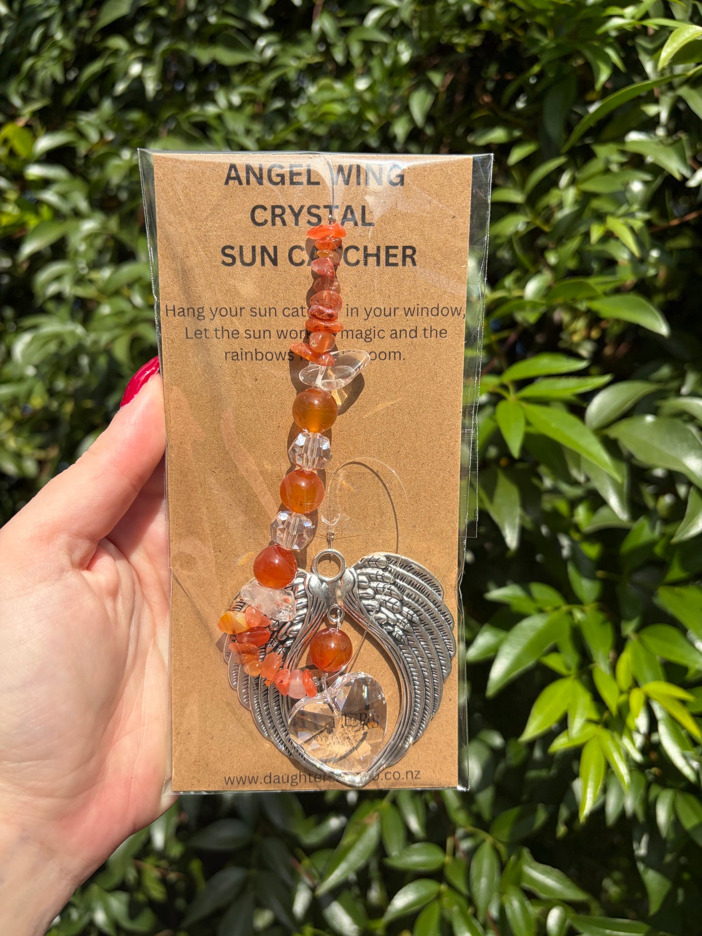 Carnelian | Angel Wing Heart Sun Catcher
