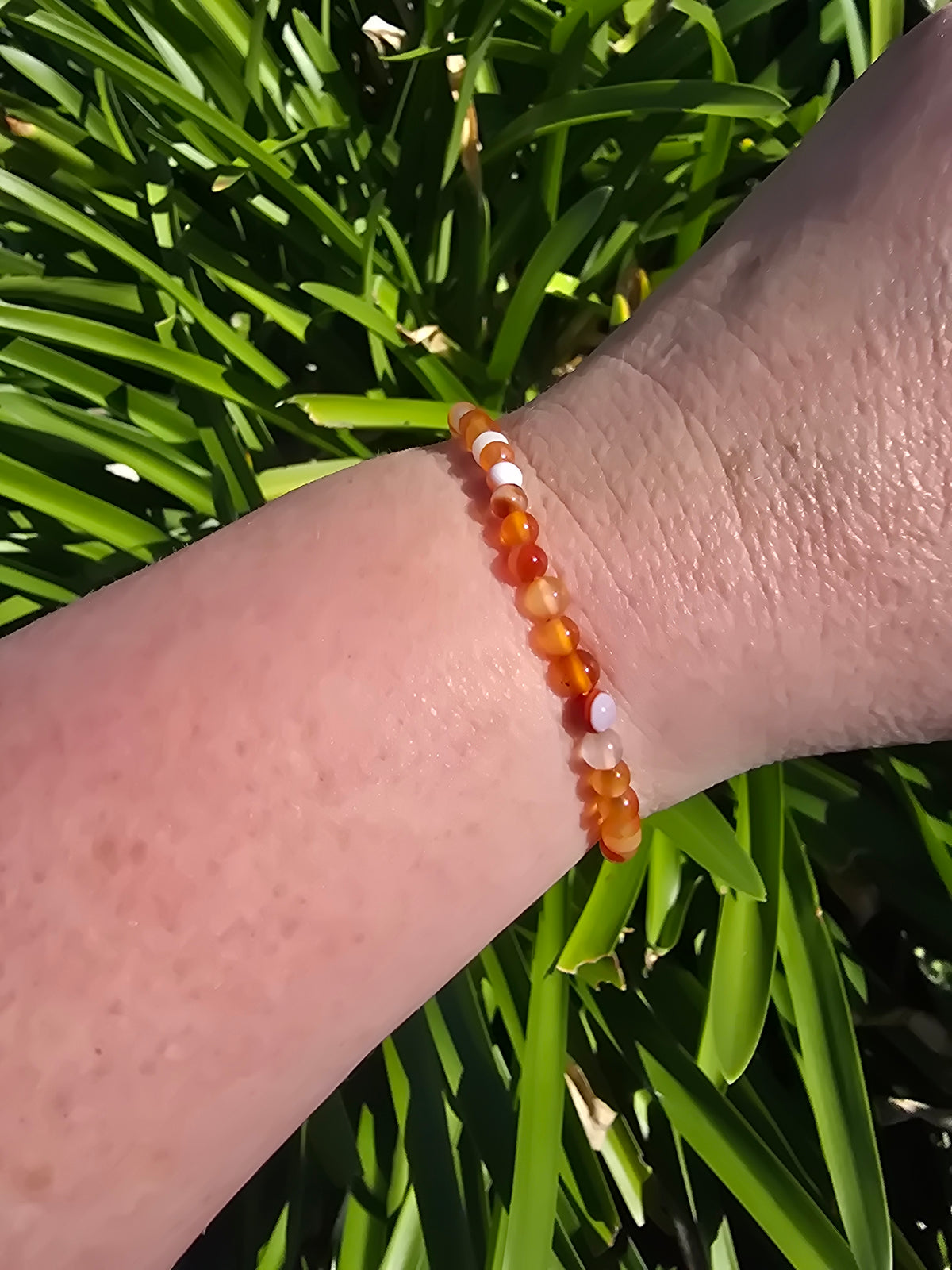 Carnelian | Round Bead Bracelet 4 mm