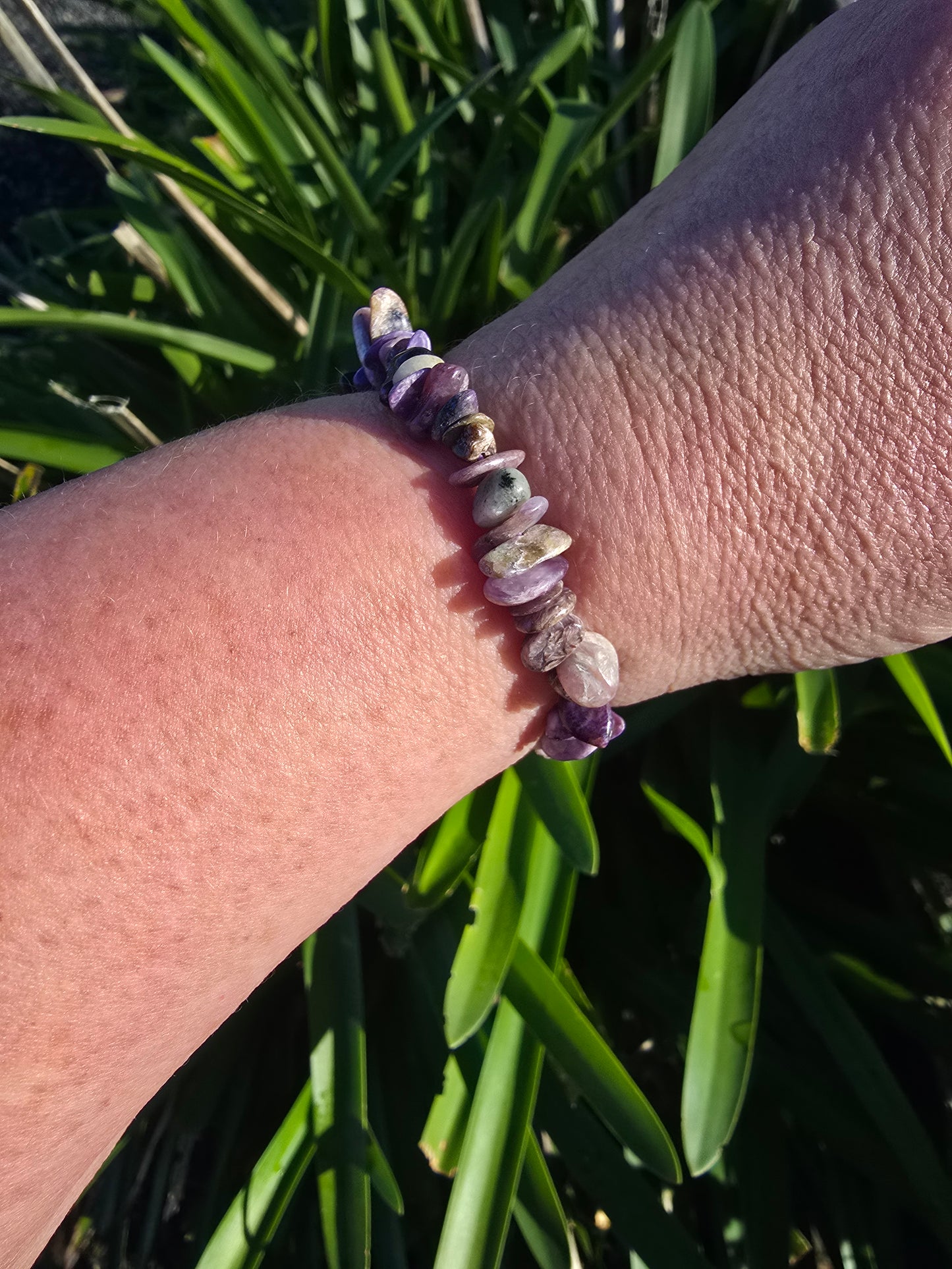 Charoite | Crystal Chip Bracelet