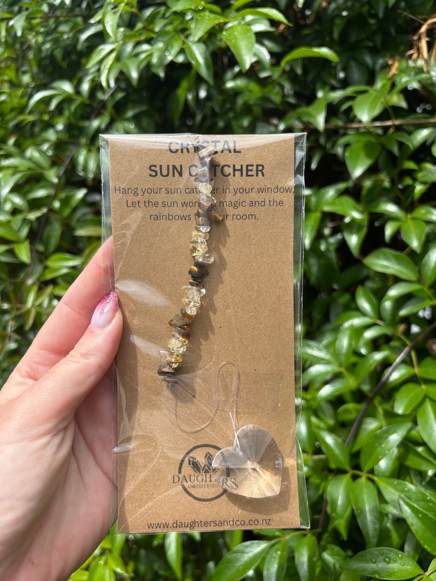 Tigers Eye & Citrine | Heart Sun Catcher A