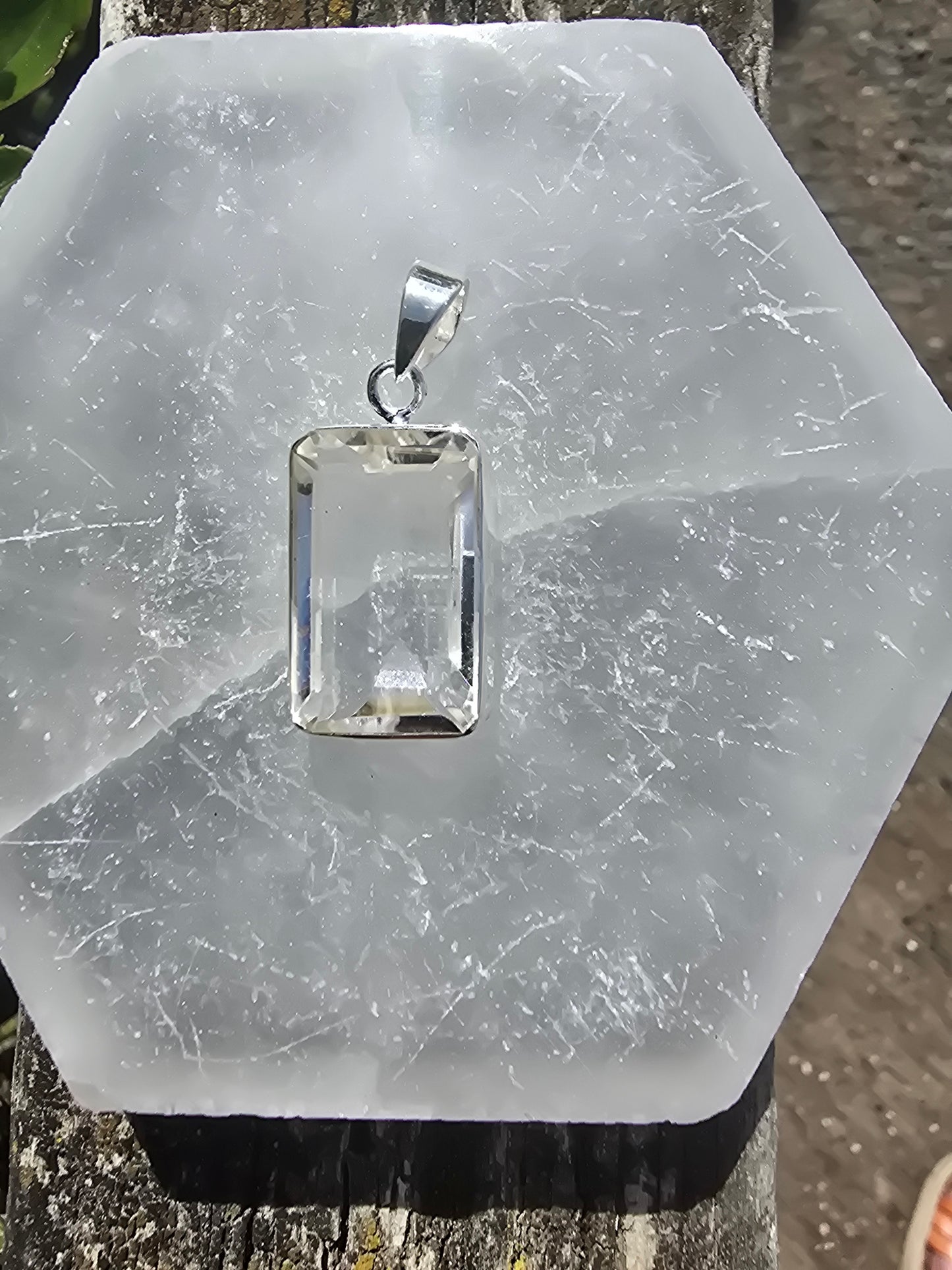 Clear Quartz | Faceted Sterling Silver Pendant A