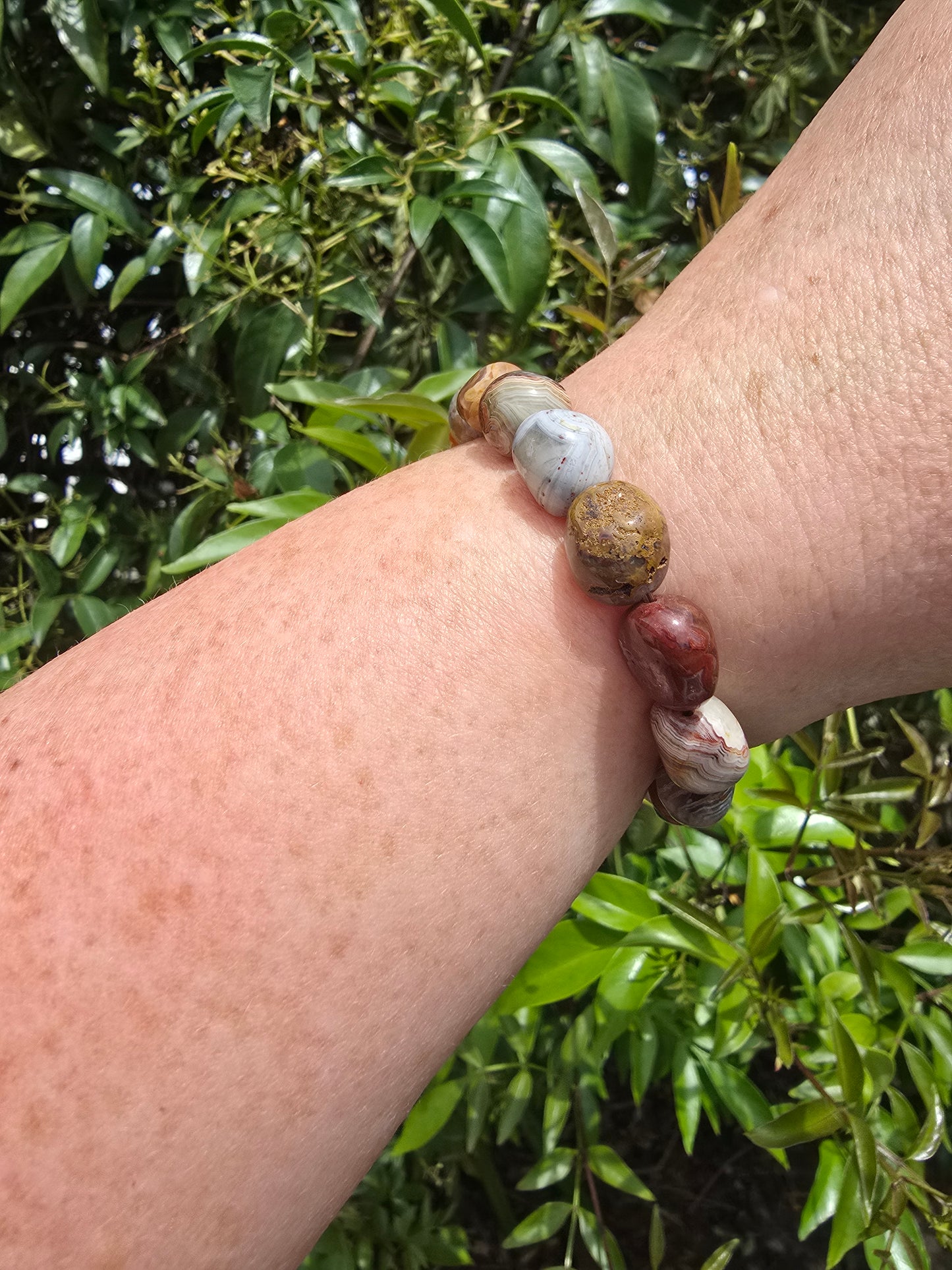 Crazy Lace Agate | Nugget Bead Bracelet