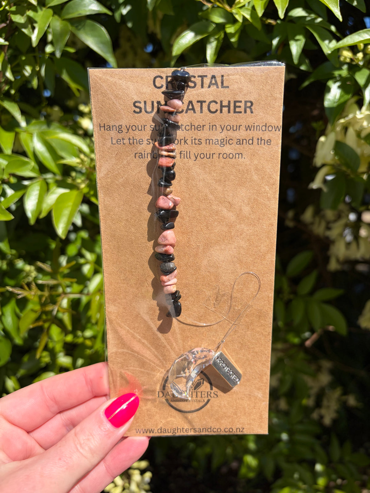 Black Obsidian & Rhodonite | Moon Sun Catcher