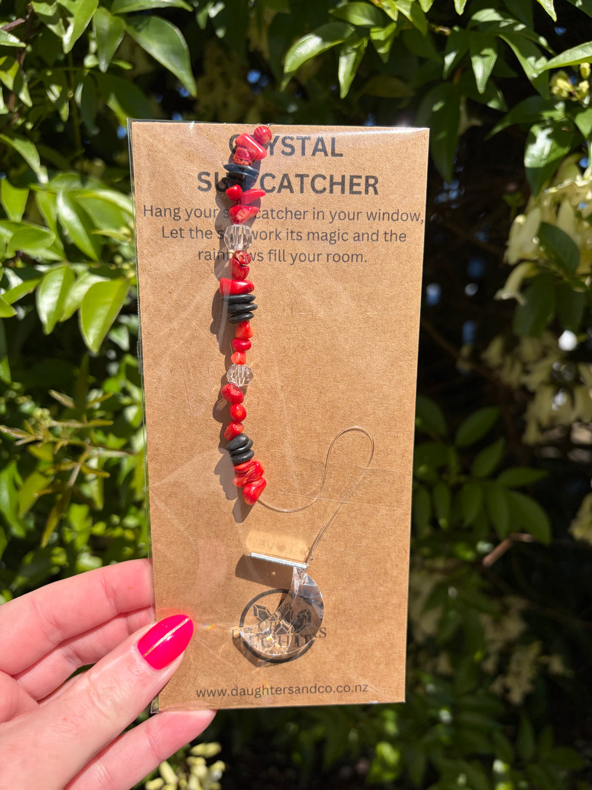 Red Coral & Shungite | Moon Sun Catcher