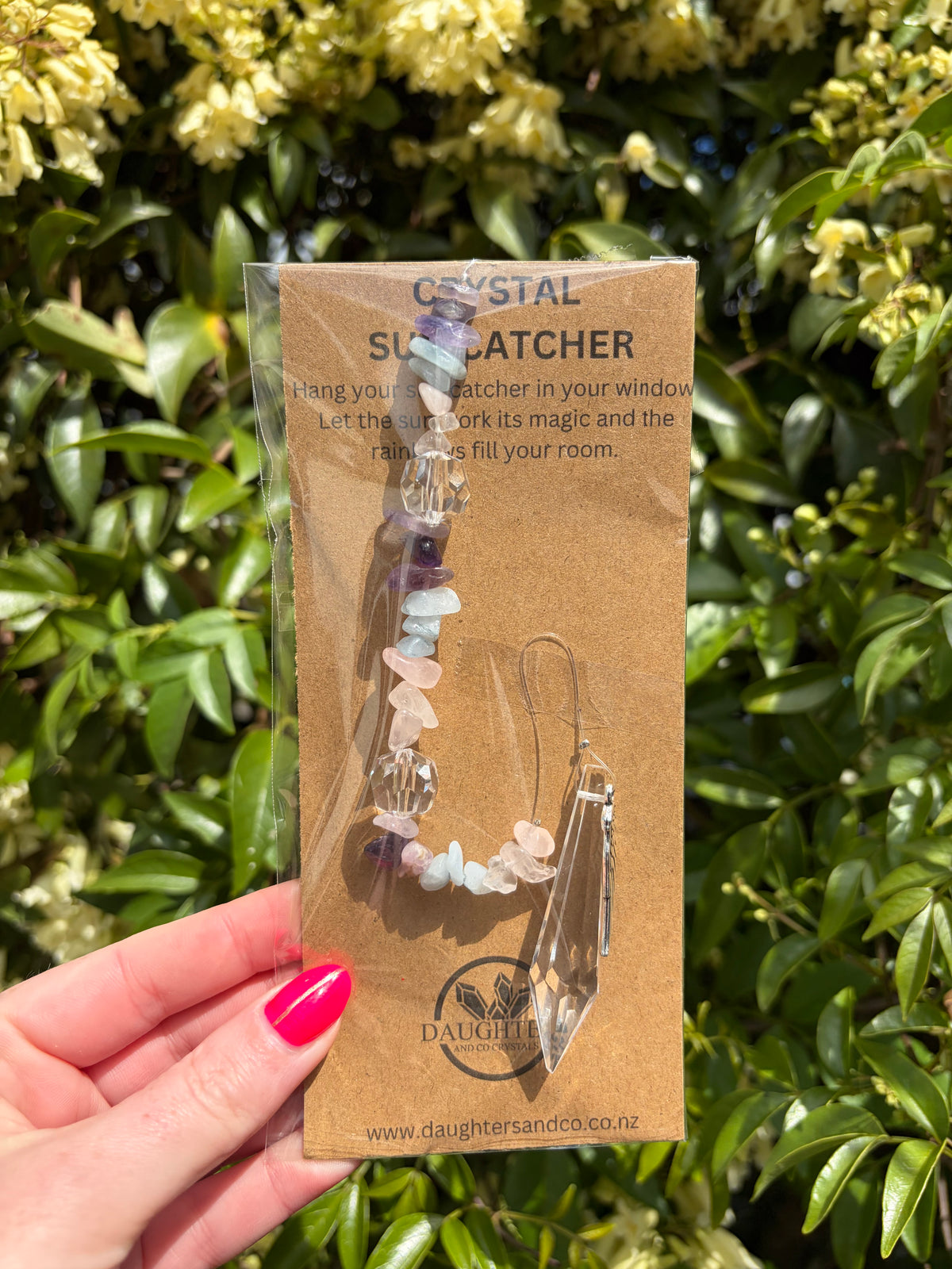 Amethyst, Aquamarine & Rose Quartz | Point Sun Catcher