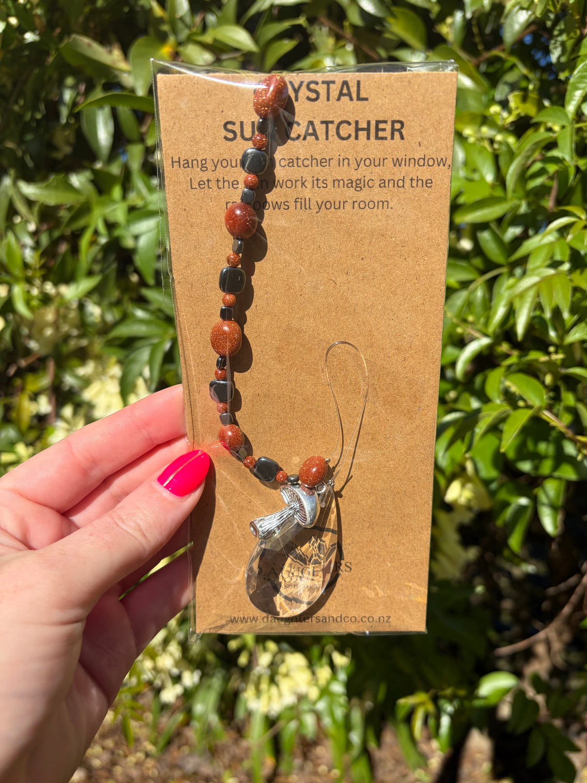 Goldstone & Hematite | Tear Drop Sun Catcher