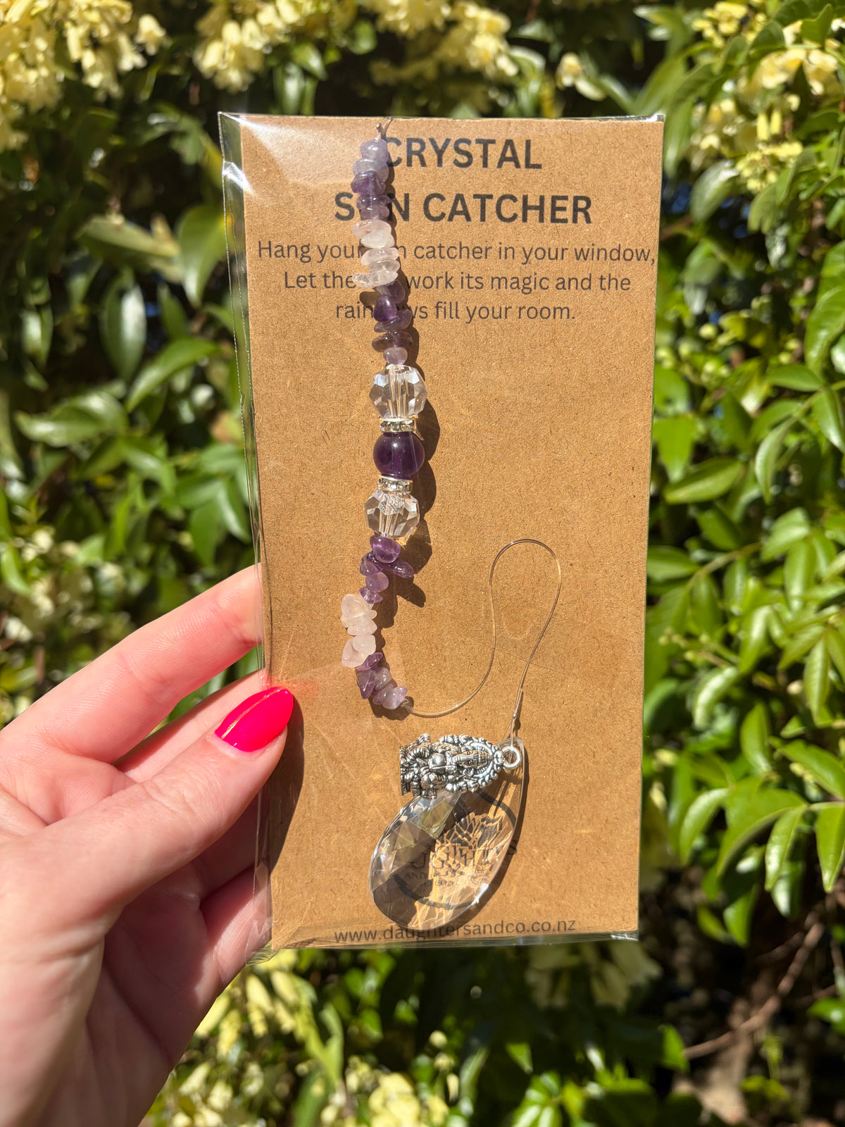 Amethyst & Rose Quartz | Tear Drop Sun Catcher