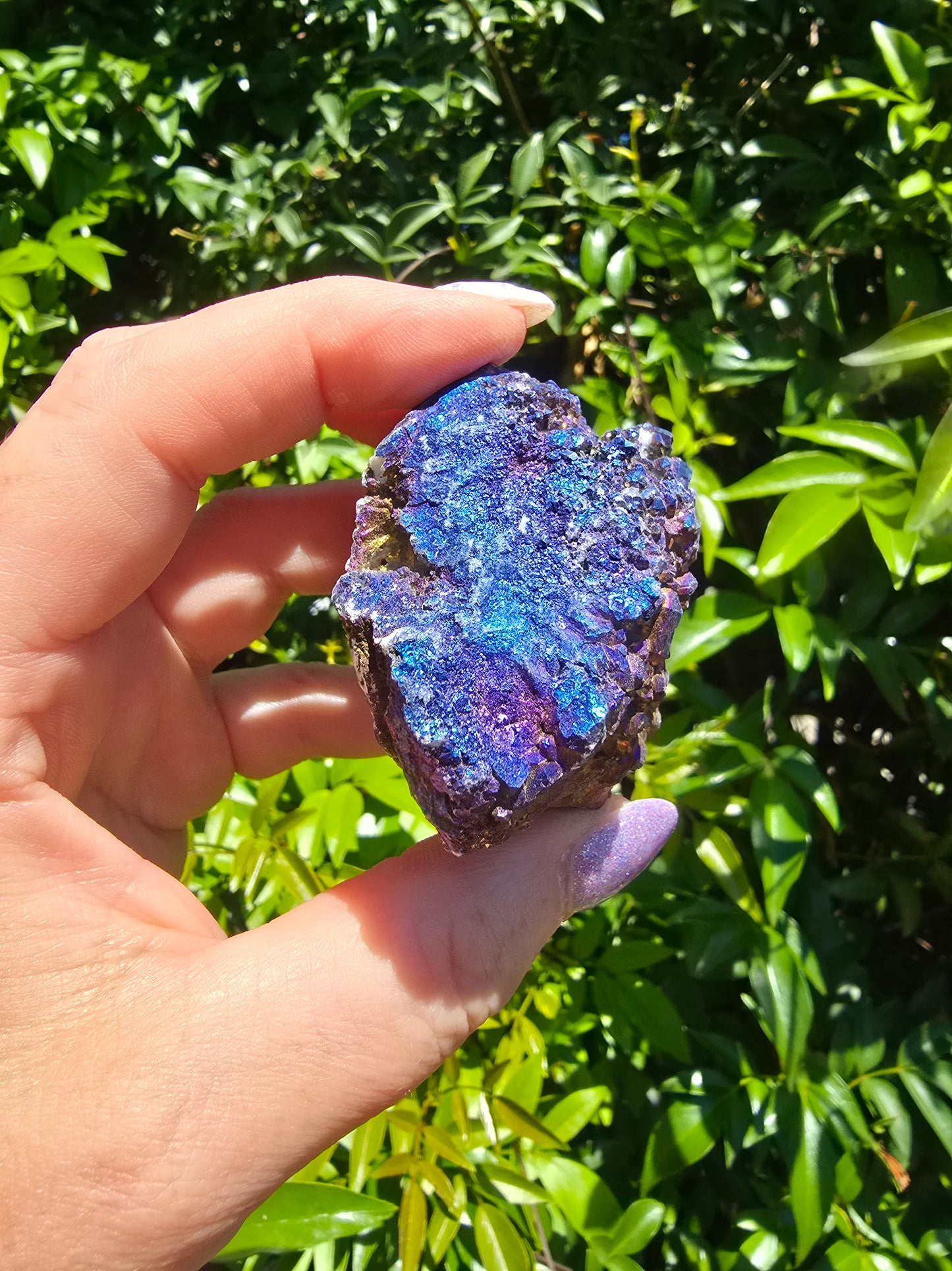 Dark Blue Aura Quartz Cluster A