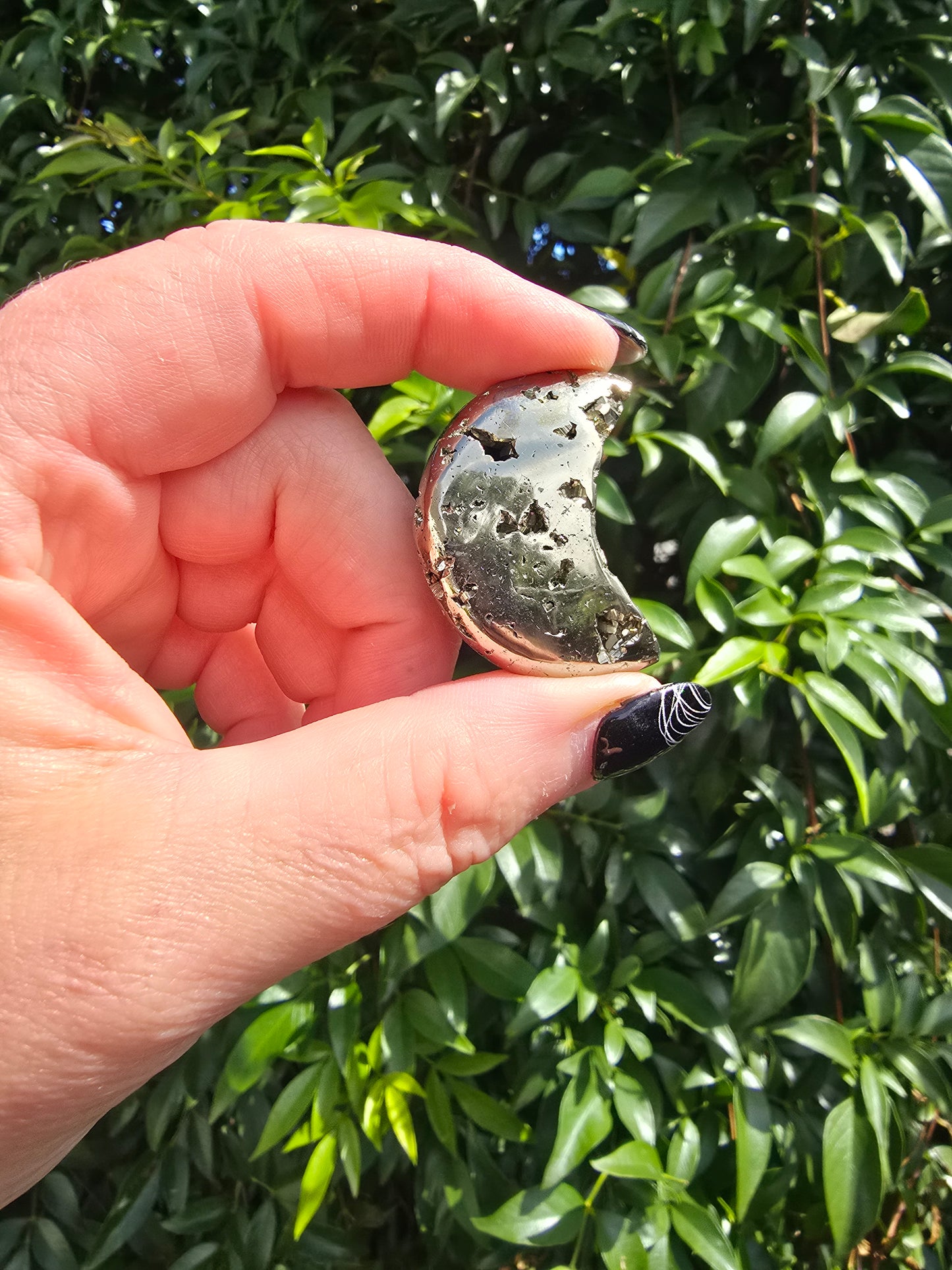 Druzy Pyrite Mini Moon