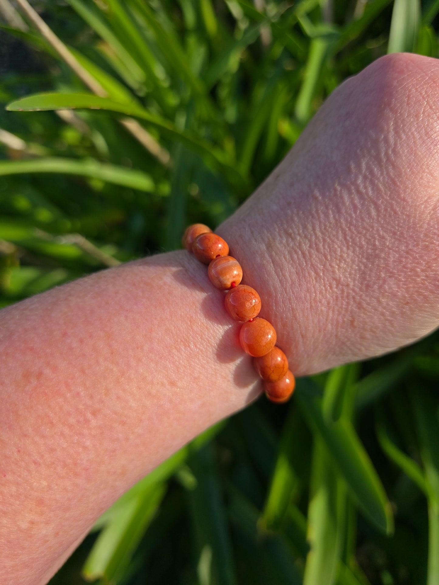 Fire Agate | Nugget Bead Bracelet 8 mm
