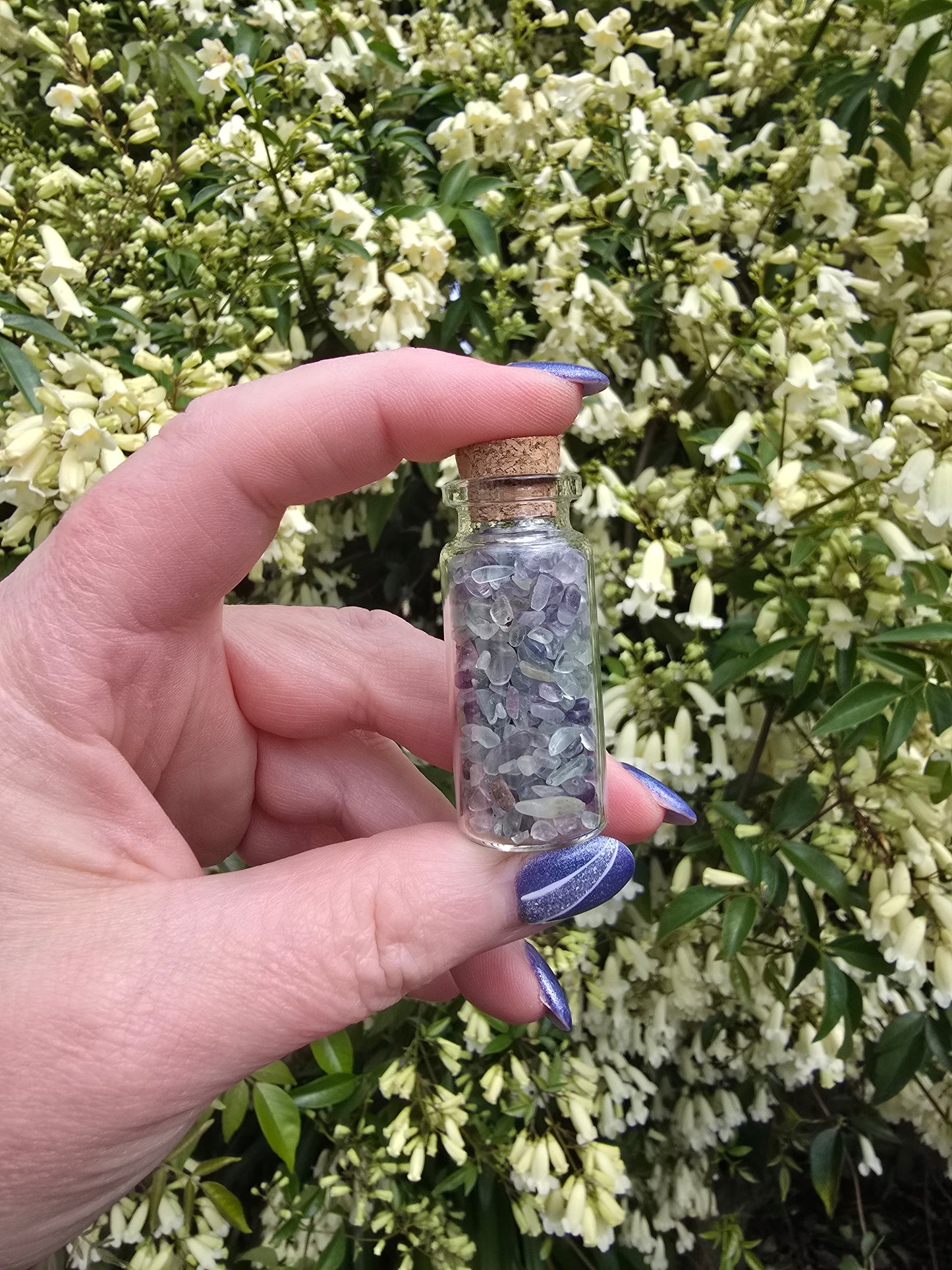 Rainbow Fluorite Crystal Chip bottle