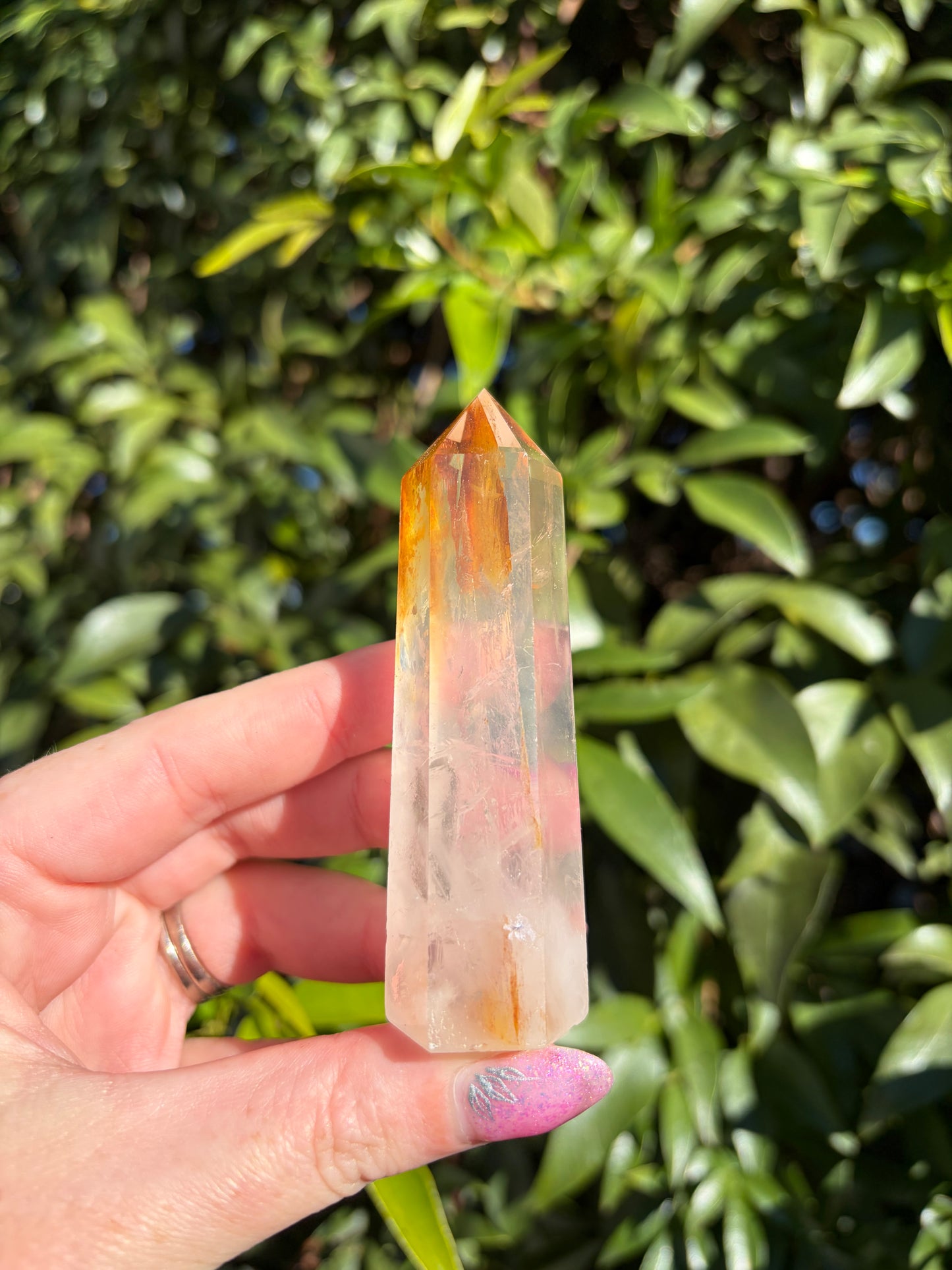 Golden Healer Quartz & Rose Quartz Point C