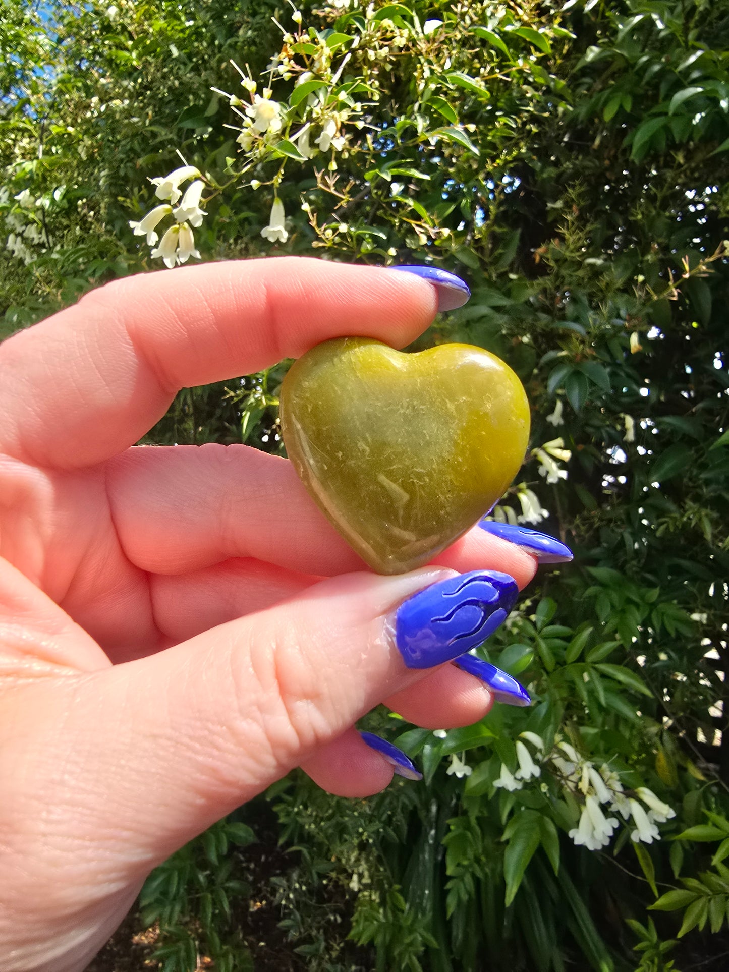 Green Opal Small Heart