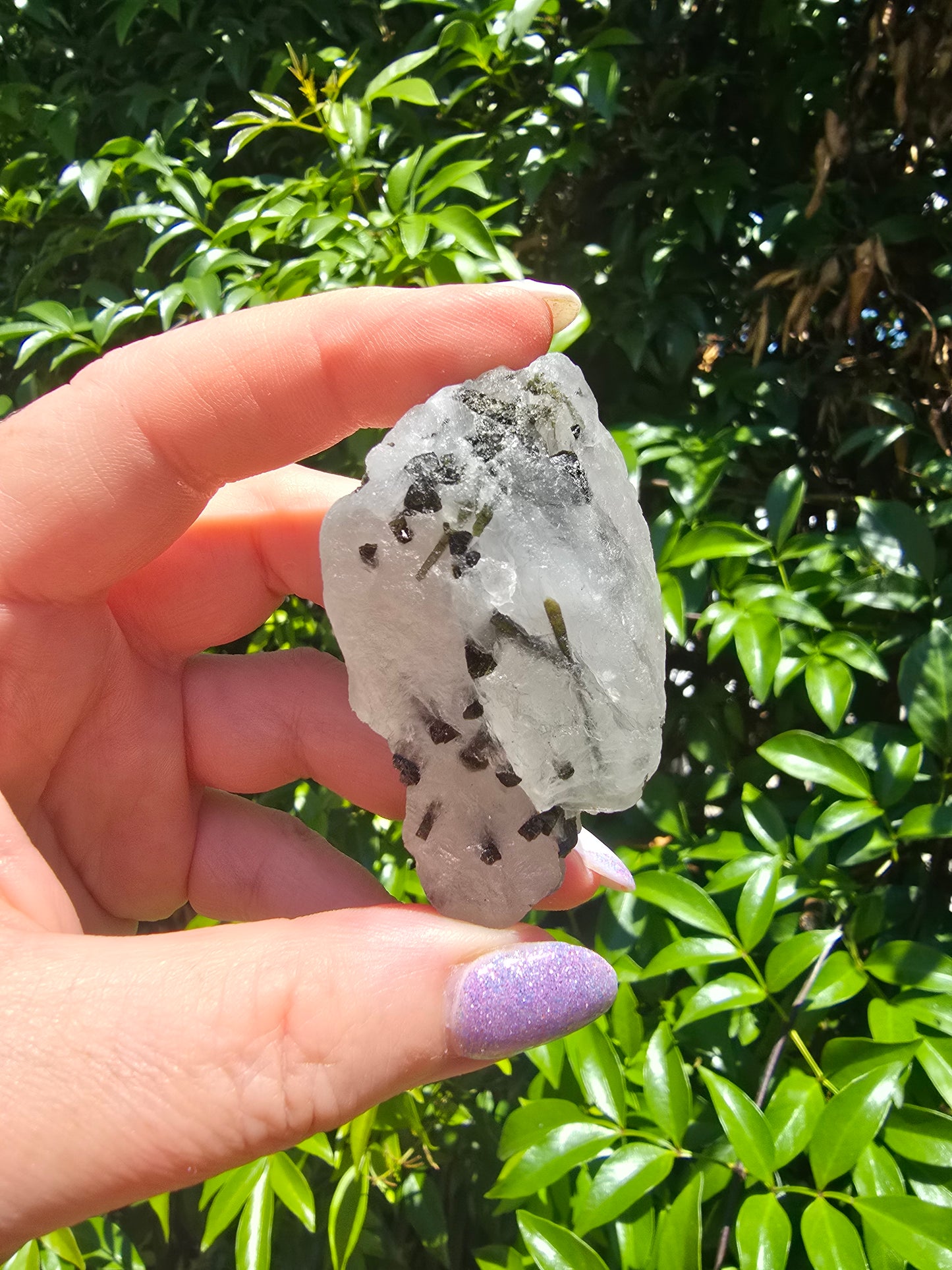 Green Tourmaline In Quartz Rough Piece F
