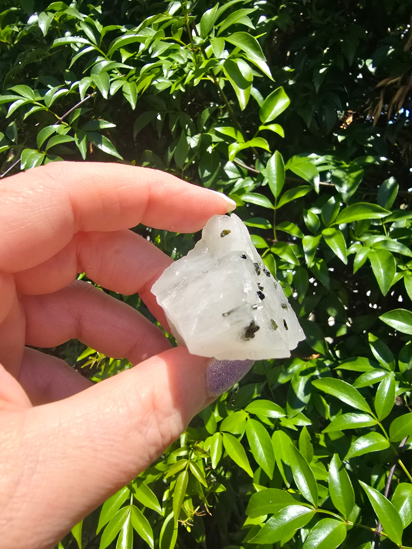 Green Tourmaline In Quartz Rough Piece i
