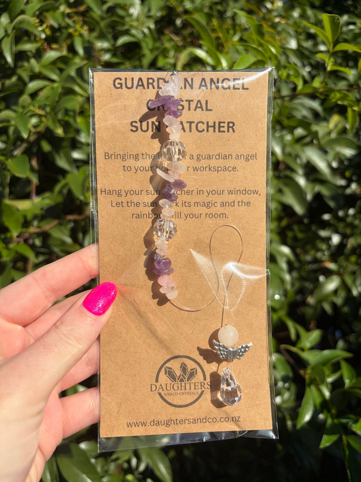 Rose Quartz & Amethyst | Guardian Angel Sun Catcher A