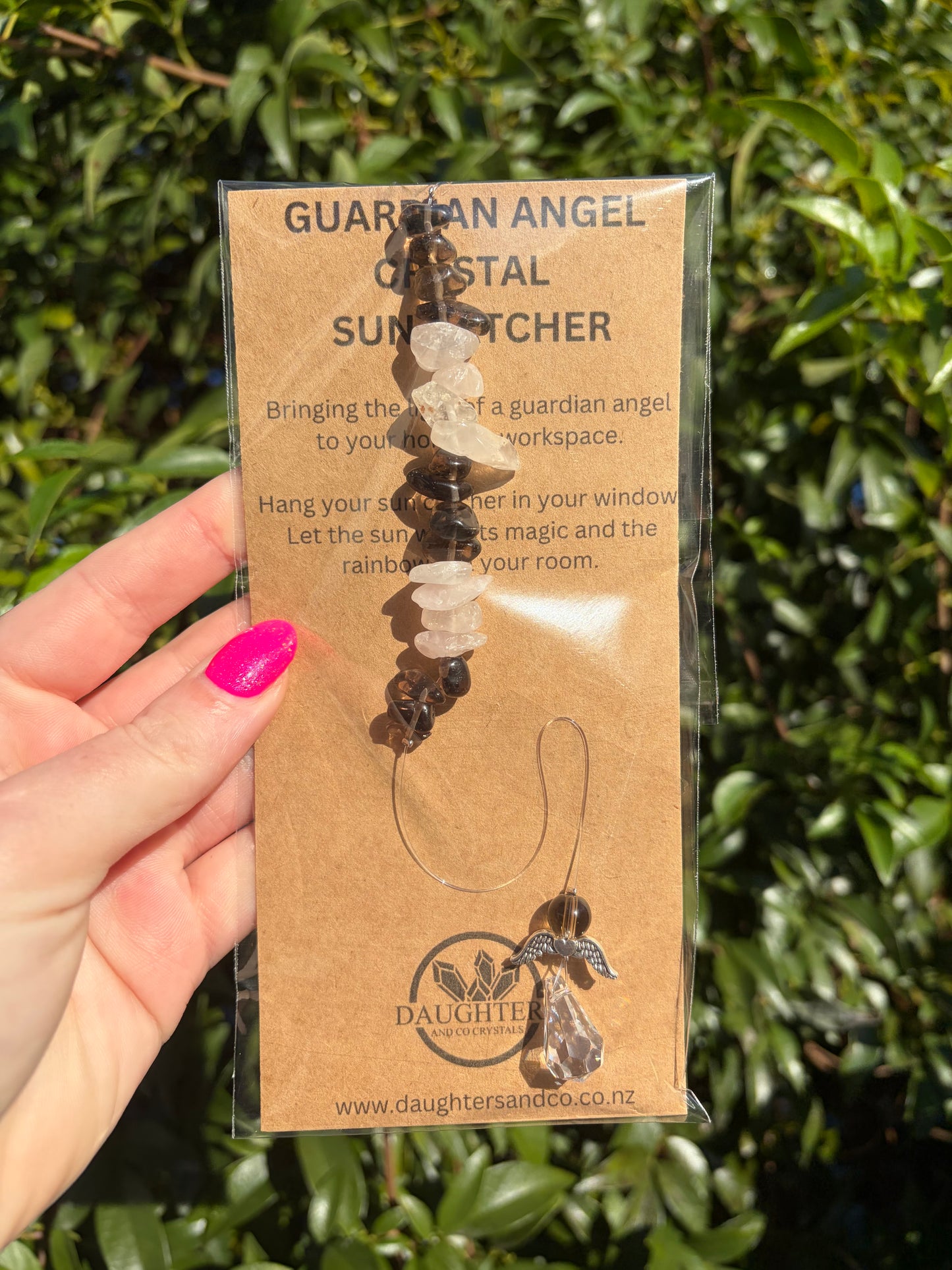 Smoky Quartz & Rose Quartz | Guardian Angel Sun Catcher