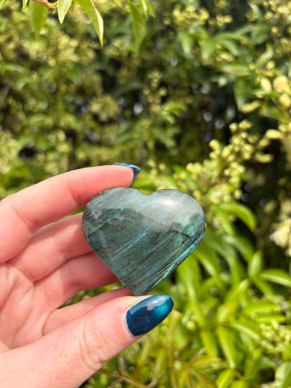 Labradorite Self Standing Heart F
