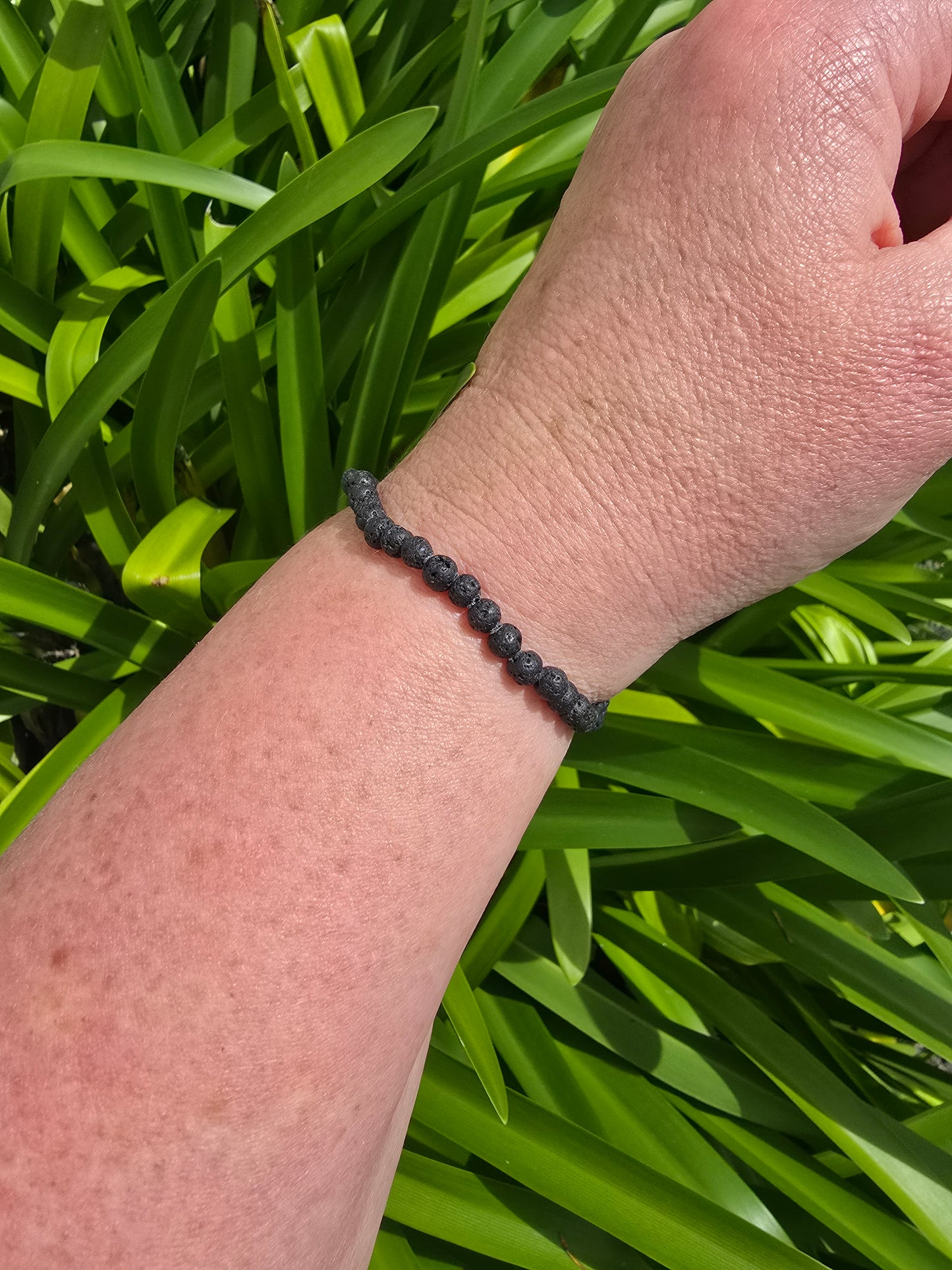 Lava Stone | Tiny Round Bead Bracelet