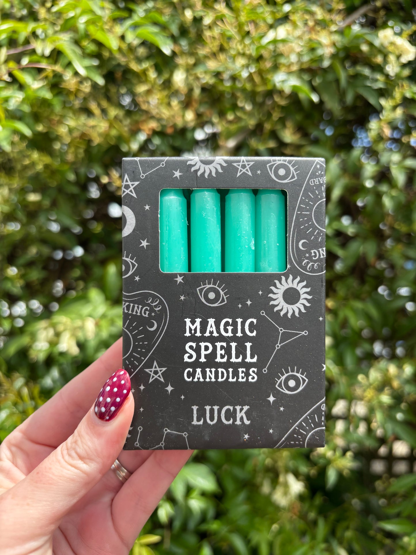 Green LUCK Spell Candles x12