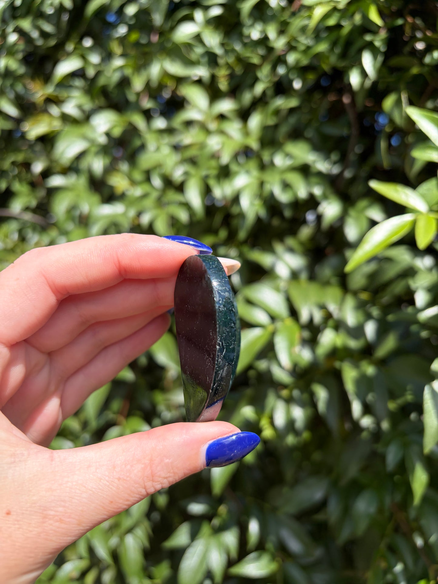 Moss Agate 3D Large Heart A