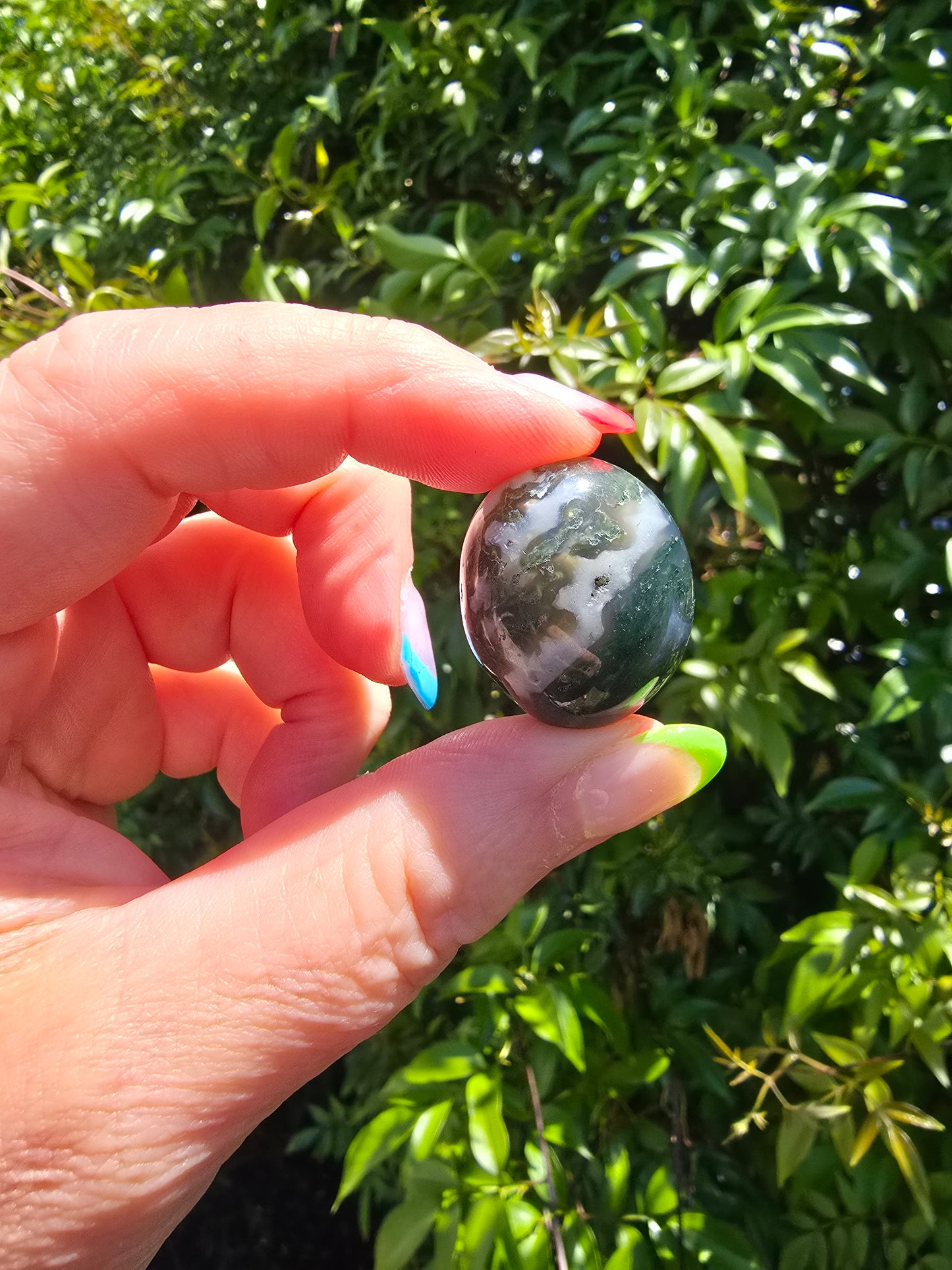 Moss Agate Tumbled Stone
