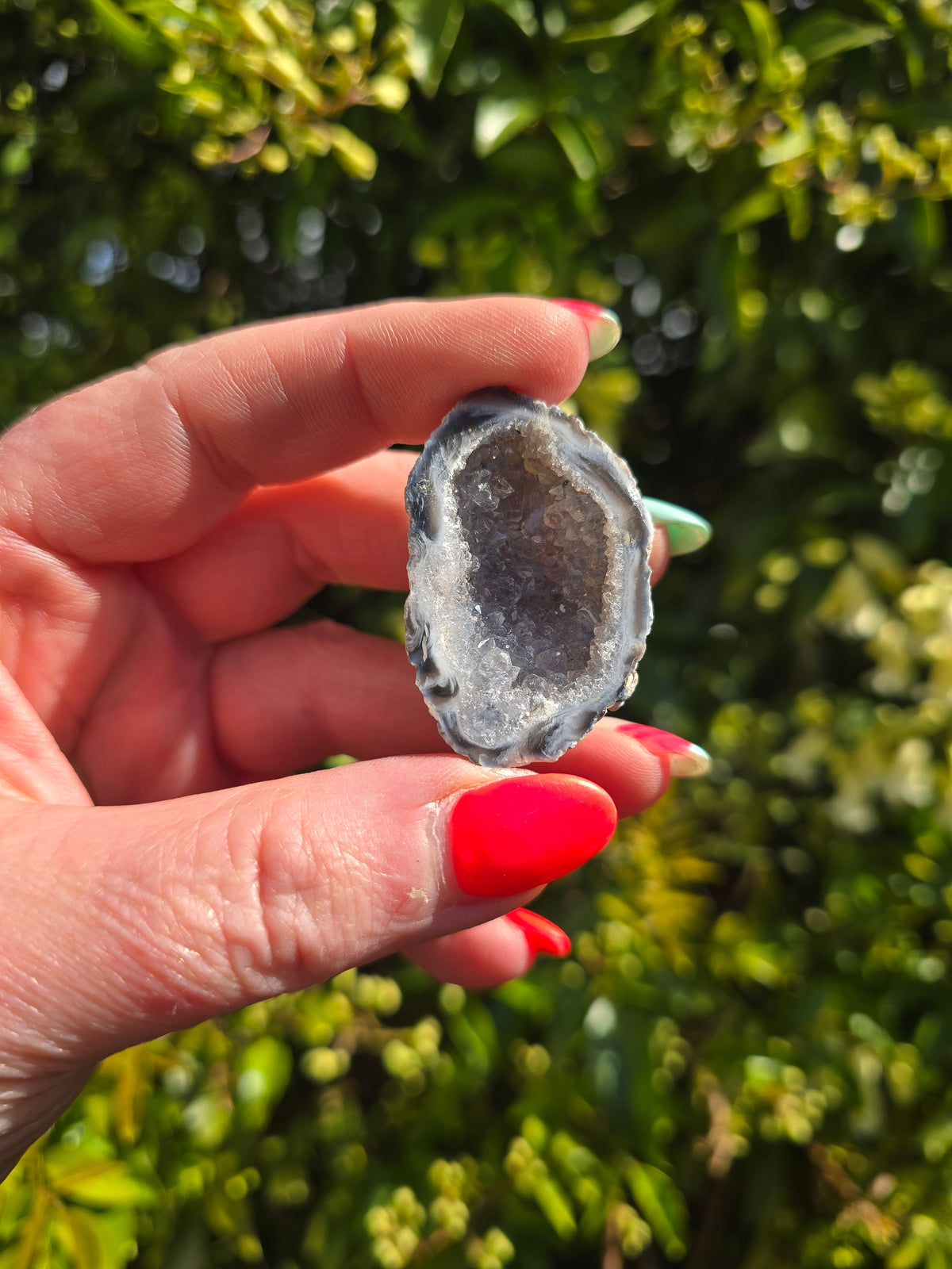 Natural Grey Agate Geode Cave | Small