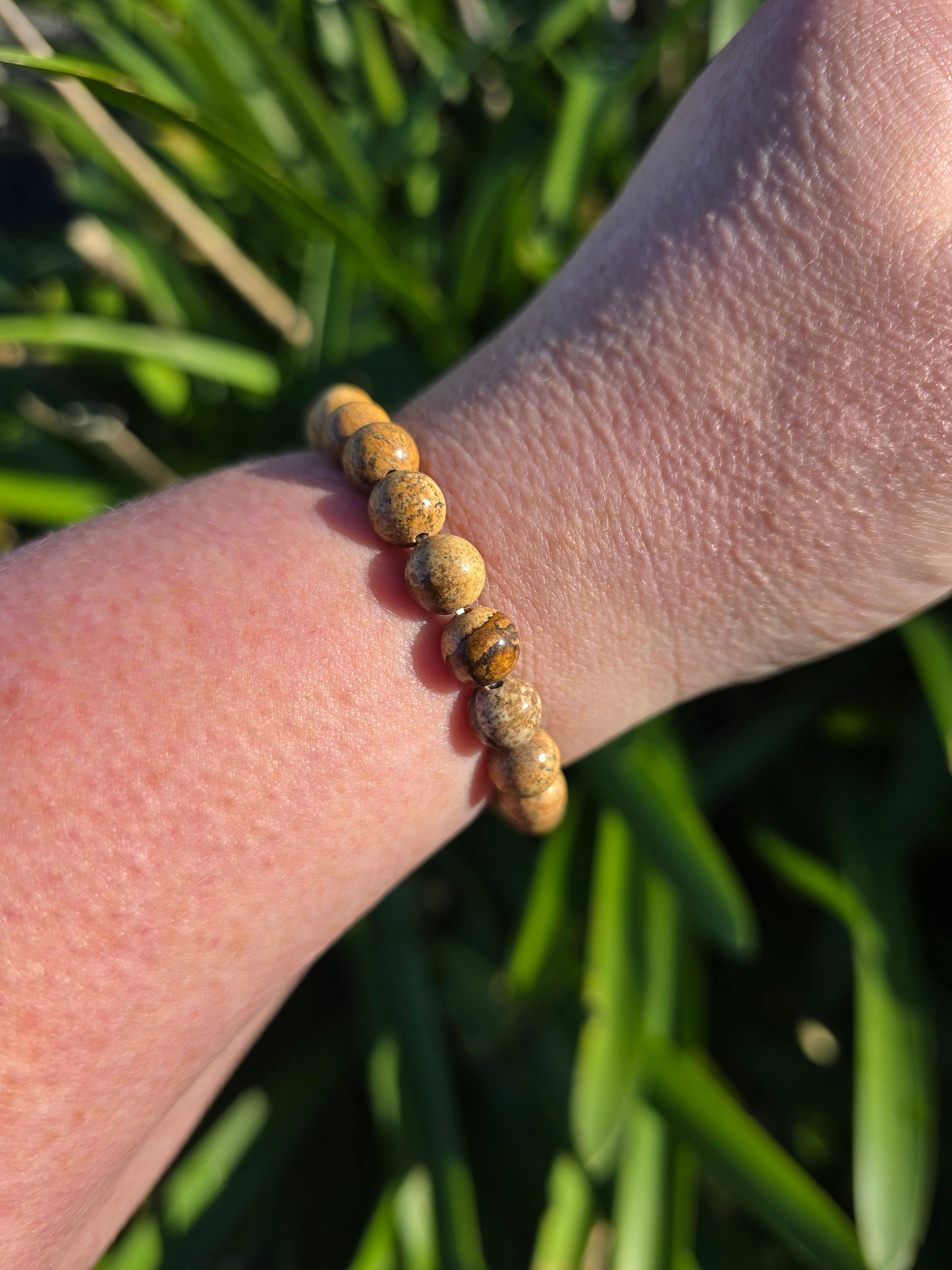 Picture Jasper | Round Bead Bracelet 8 mm