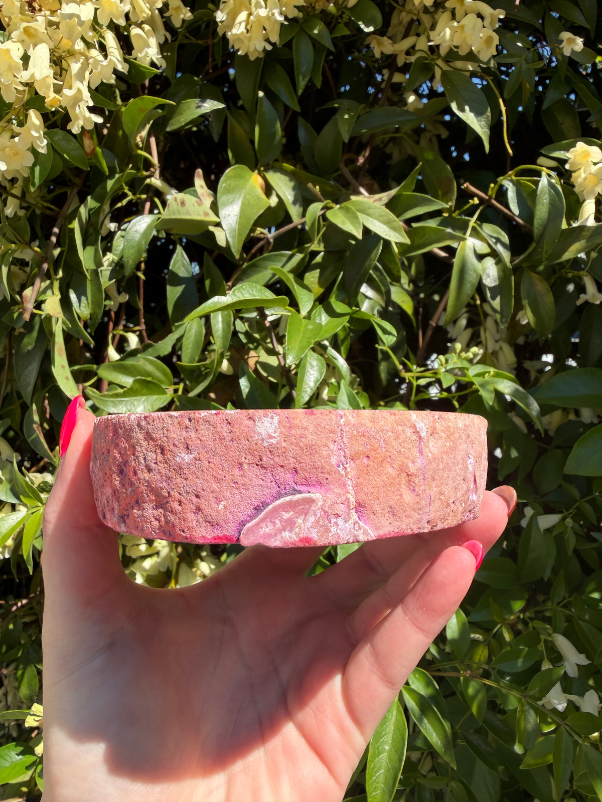 Pink Agate Candle Holder A