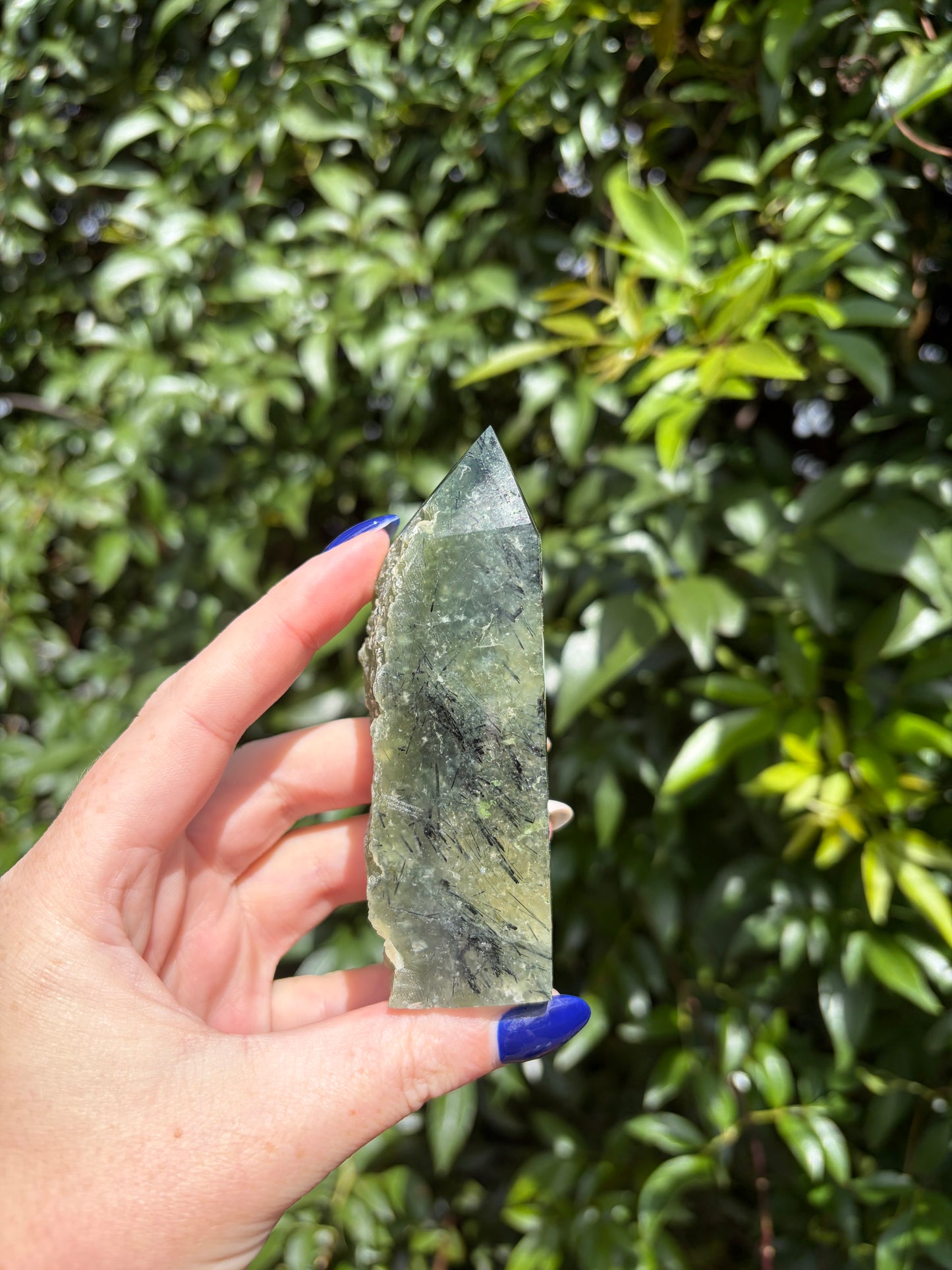 Prehnite Semi Polished Point A