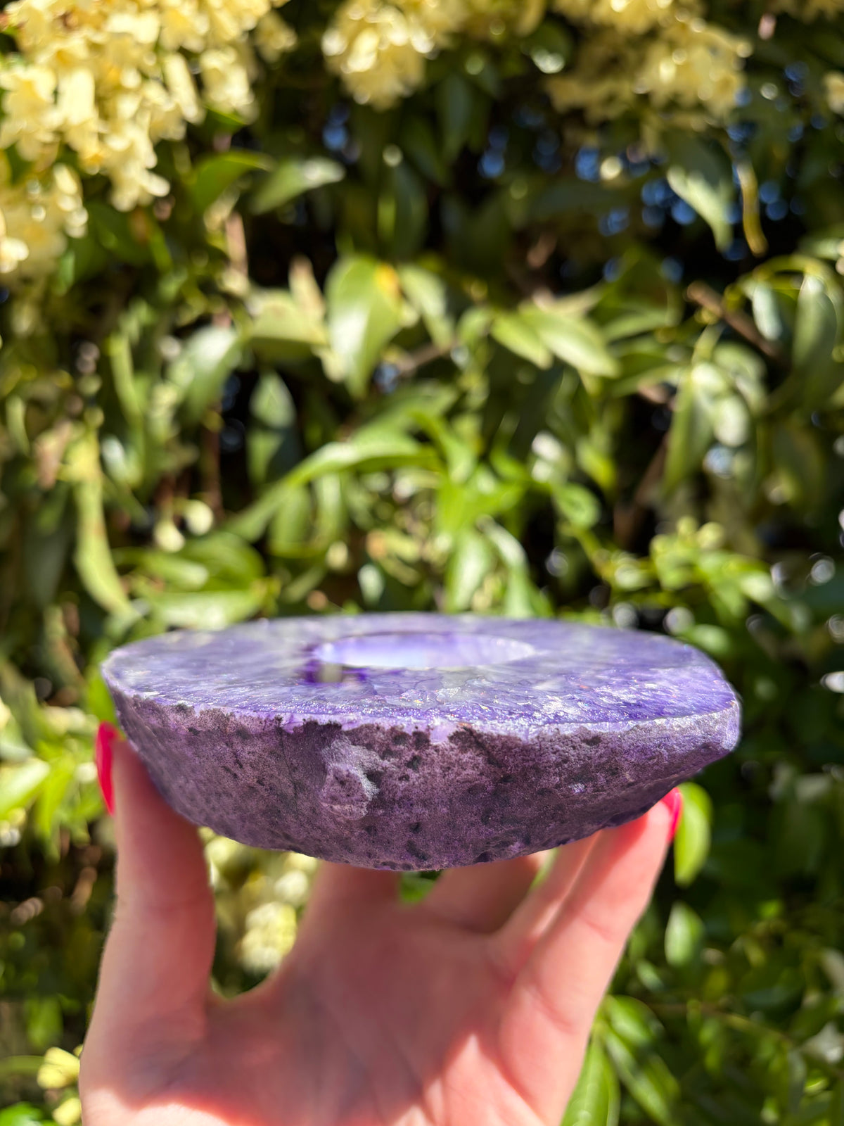 Purple Agate Candle Holder B