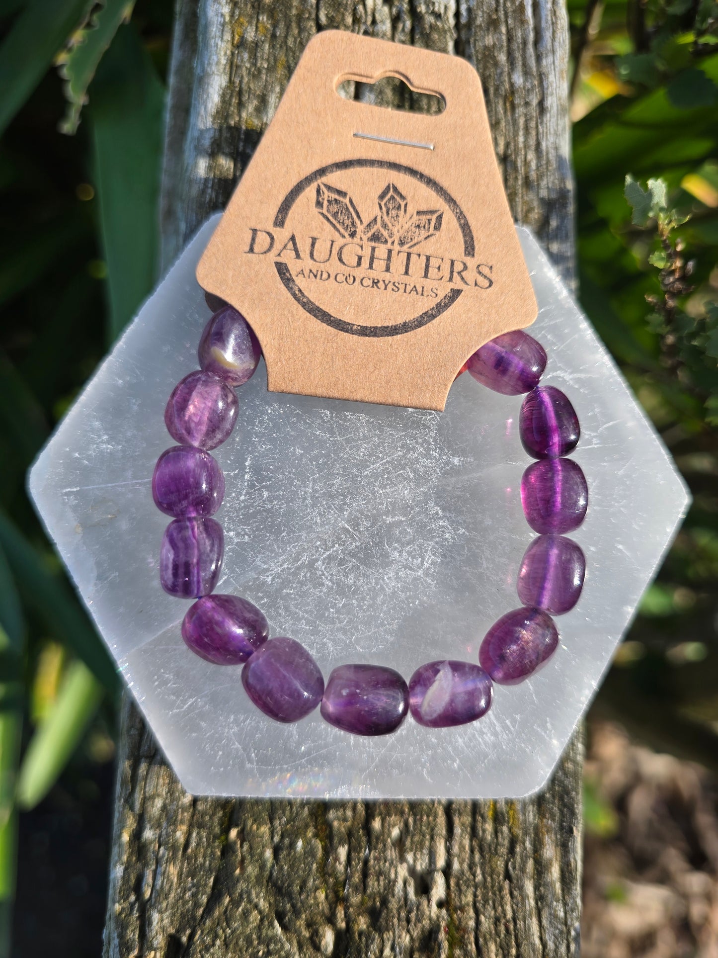 Purple Fluorite | Nugget Bead Bracelet 10 mm