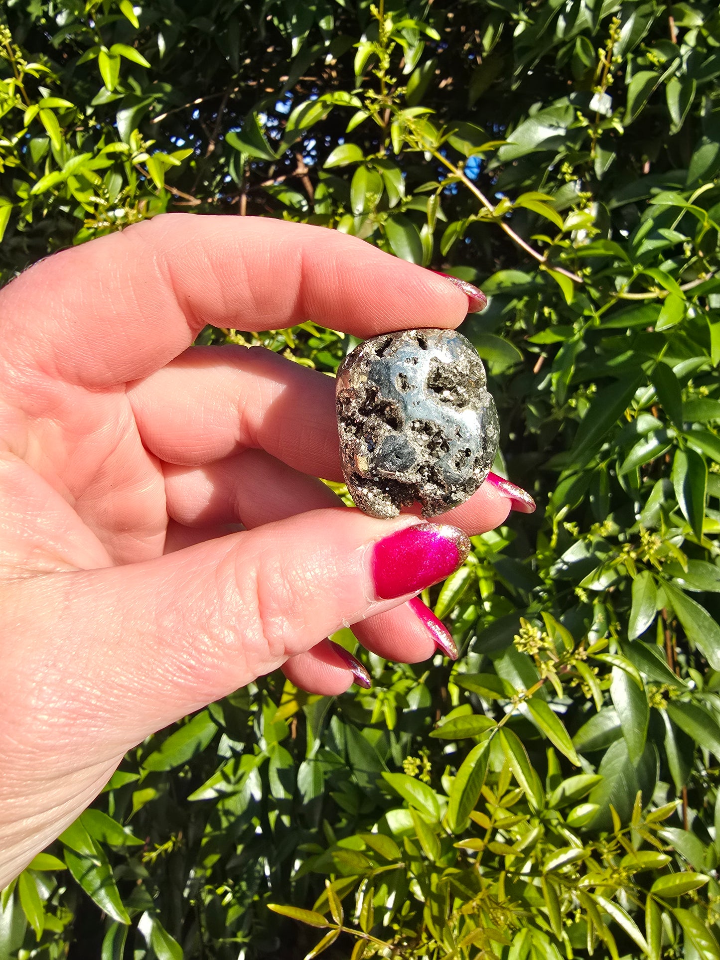 Pyrite Druzy Tumbled Stone
