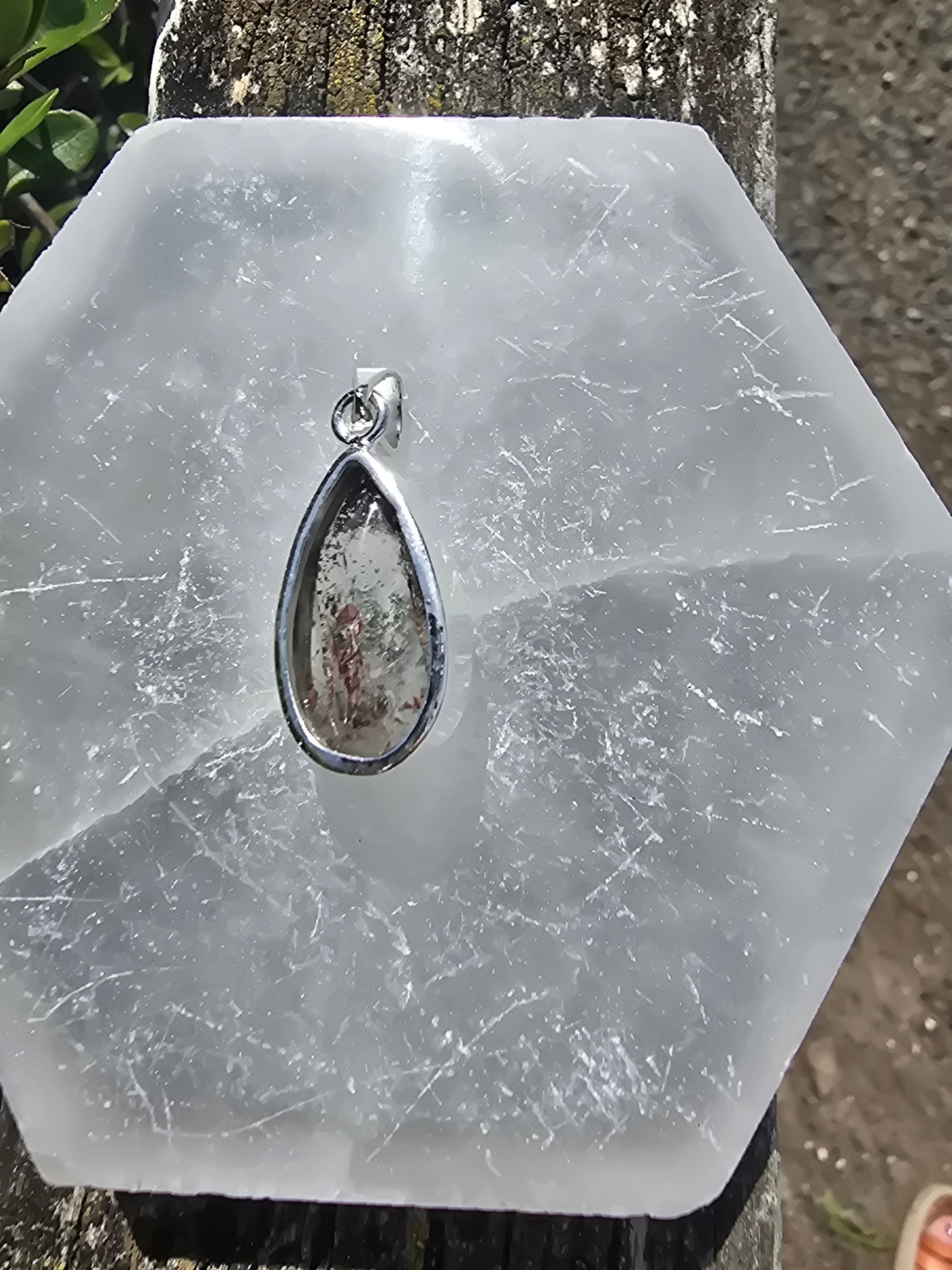 Quartz With Inclusions | Polished Sterling Silver Pendant B
