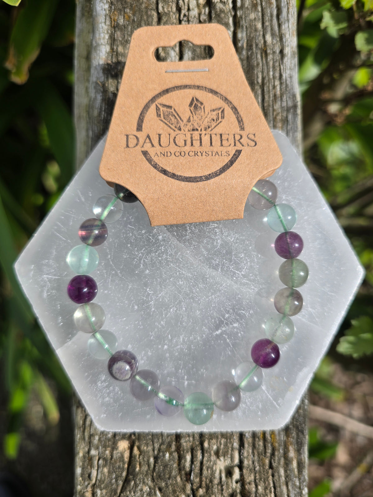 Rainbow Fluorite | Round Bead Bracelet 8 mm