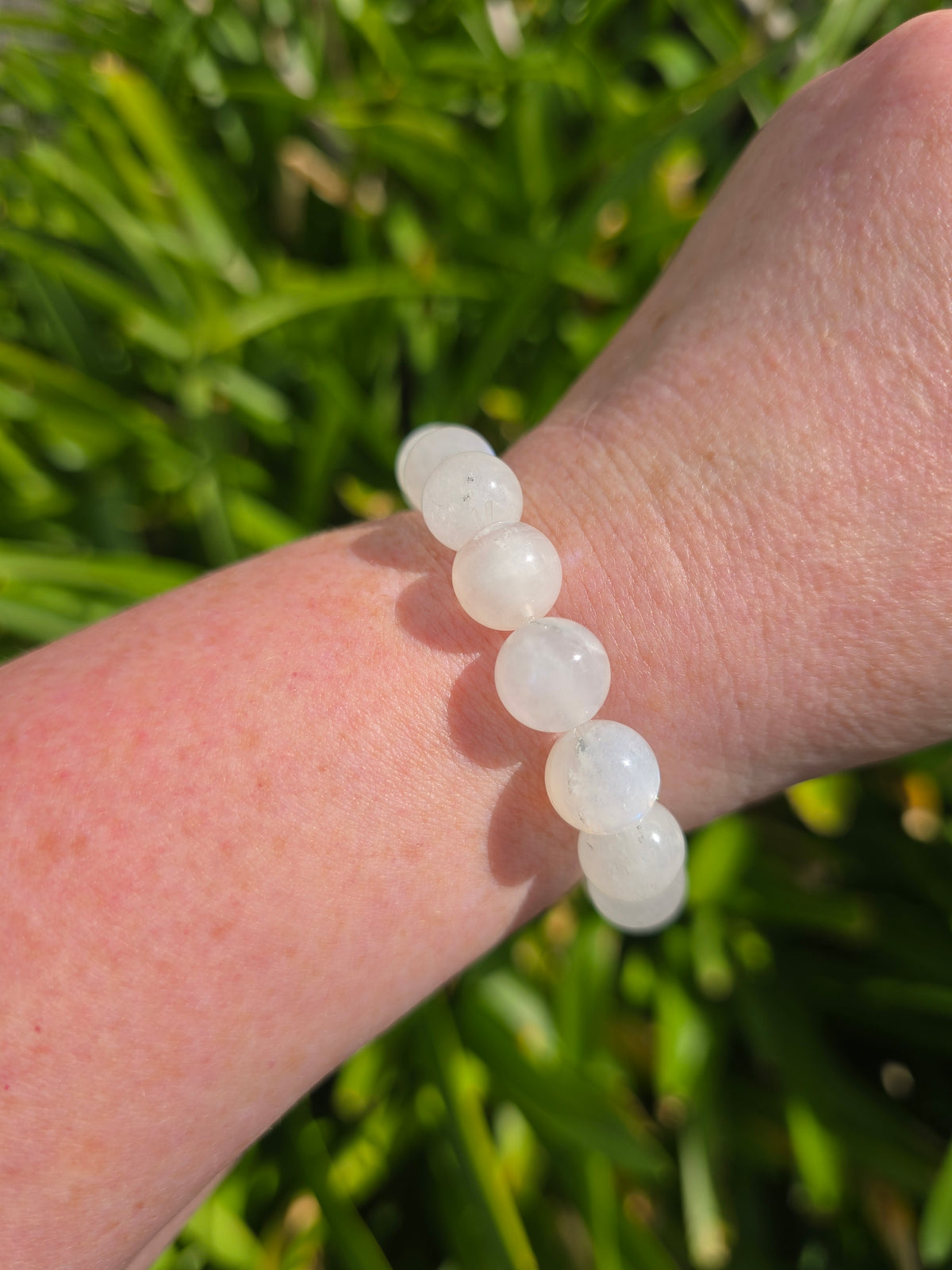 Rainbow Moonstone | Round Bead Bracelet 8 mm