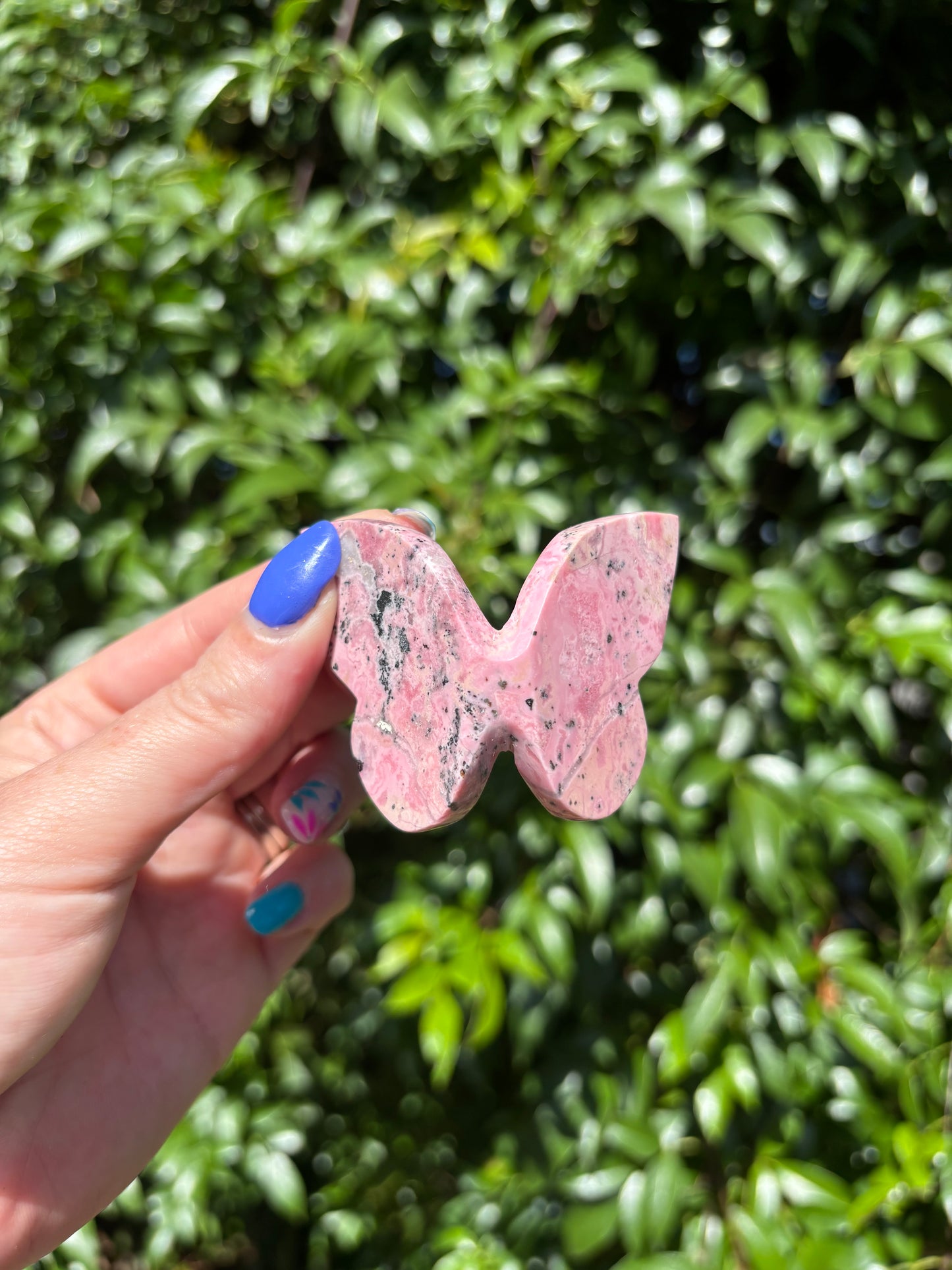 Peruvian Rhodonite Carved Butterfly A