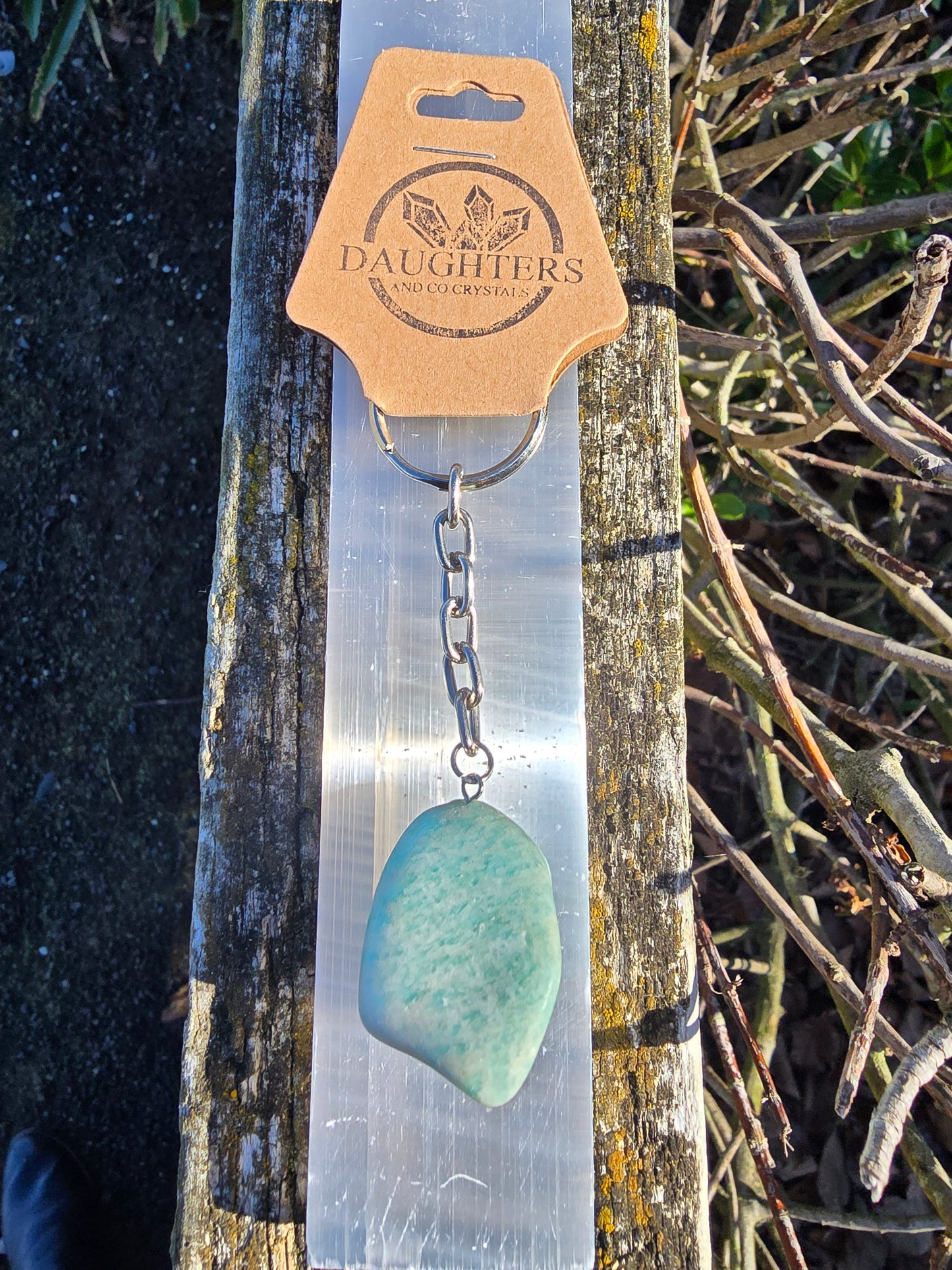 Amazonite Tumbled Stone Keyring