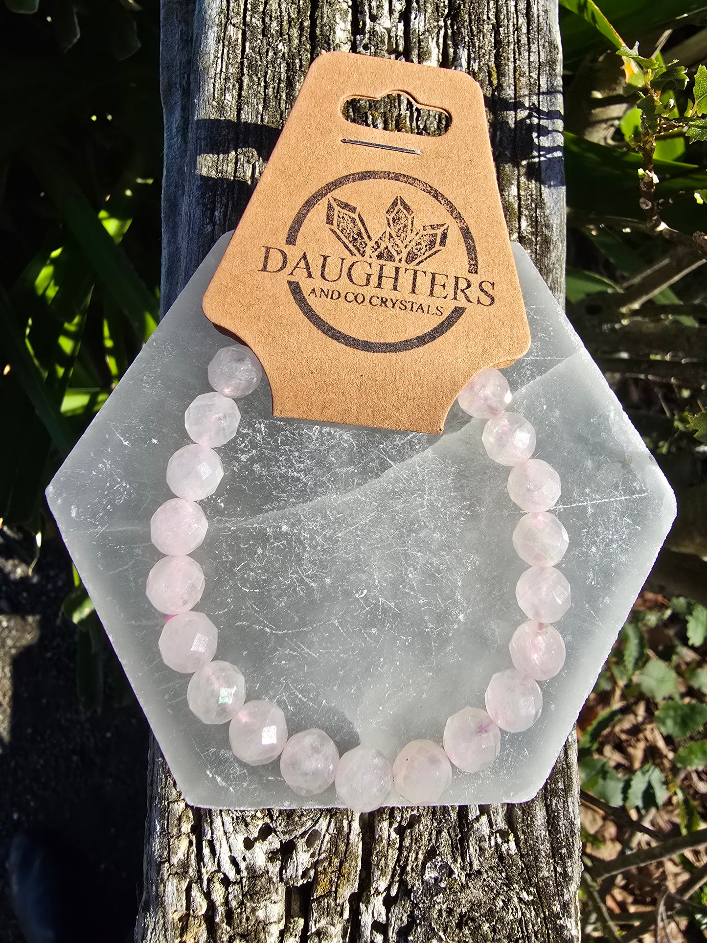 Rose Quartz Aura | Faceted Bead Bracelet