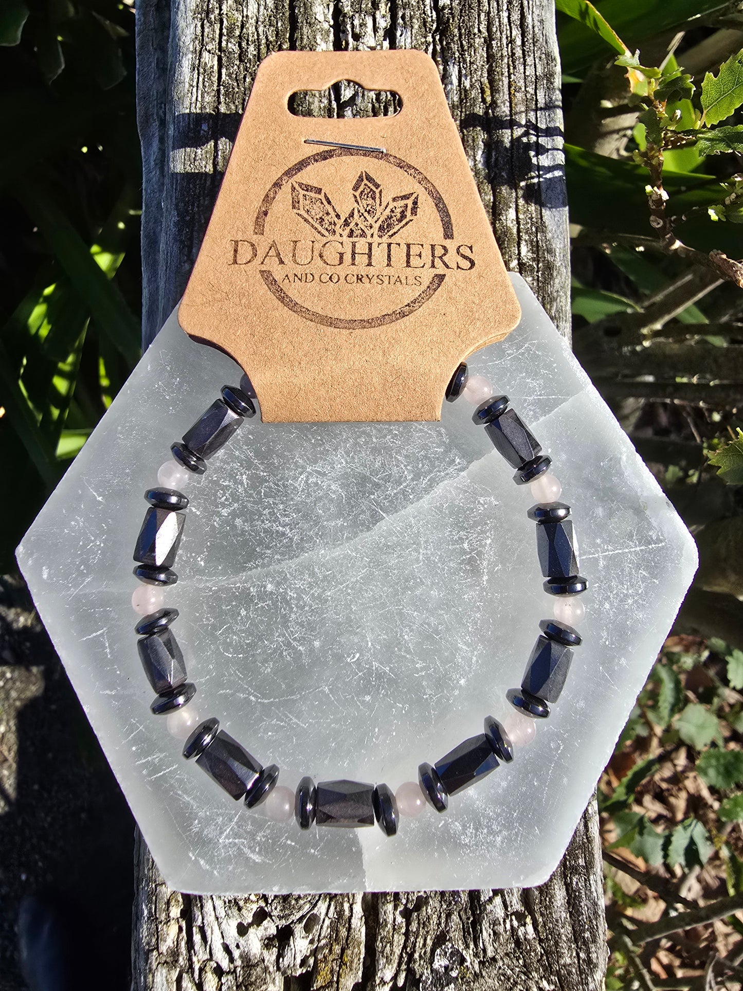 Hematite & Rose Quartz | Bead Bracelet