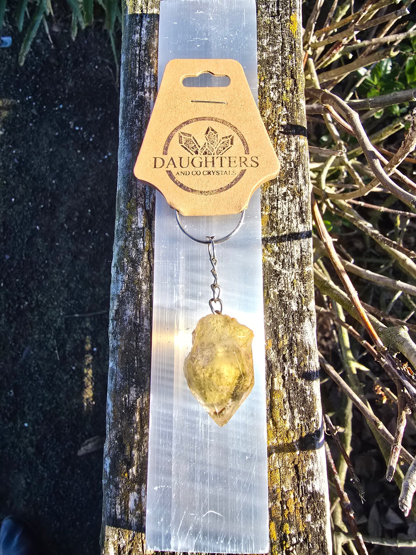 Quartz with Inclusions Crystal Keyring