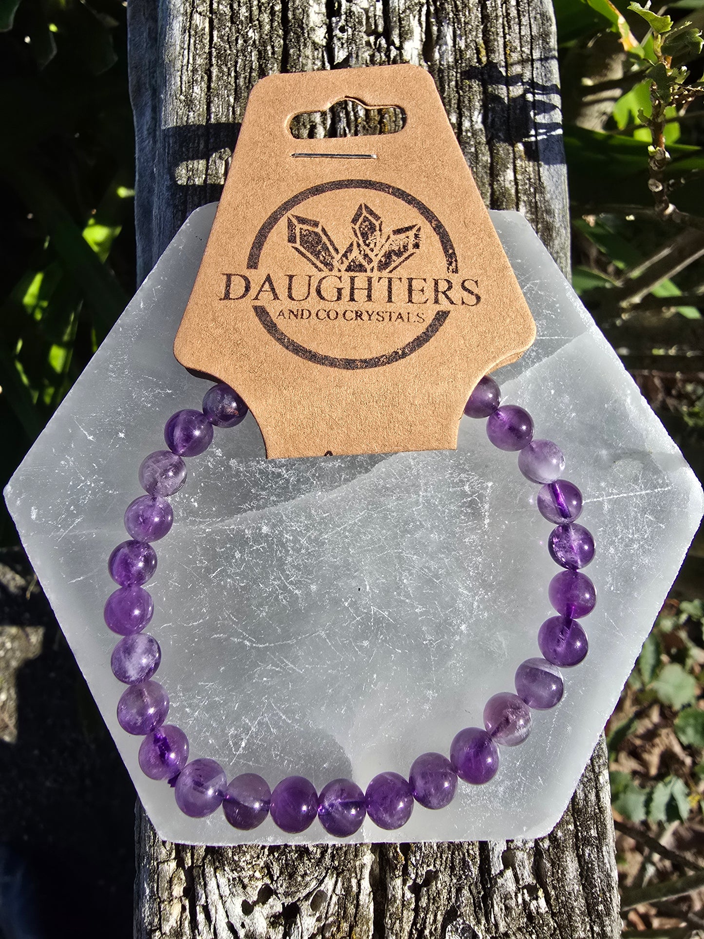 Chevron Amethyst | Small Round Bead Bracelet
