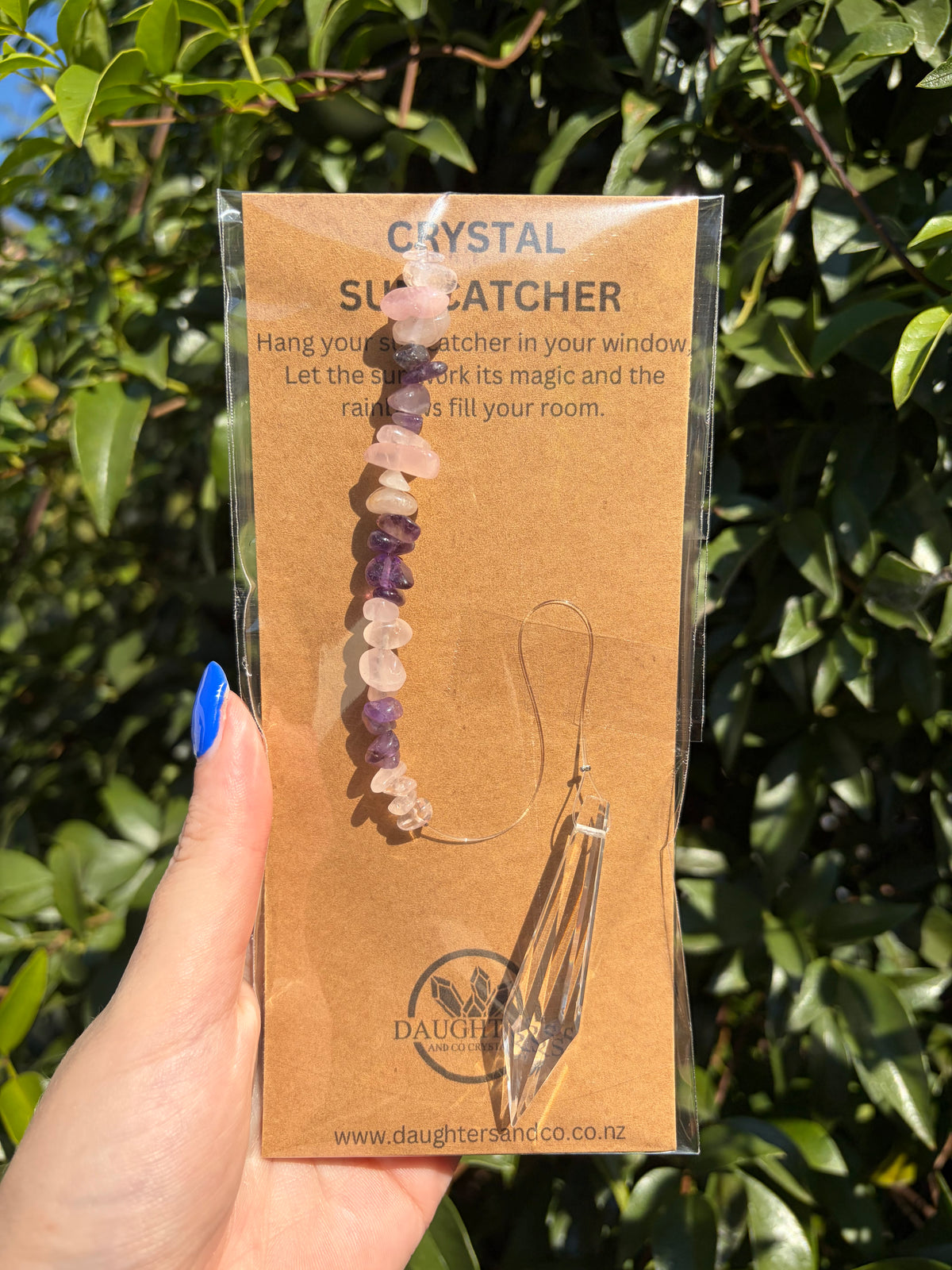 Rose Quartz & Amethyst | Point Sun Catcher