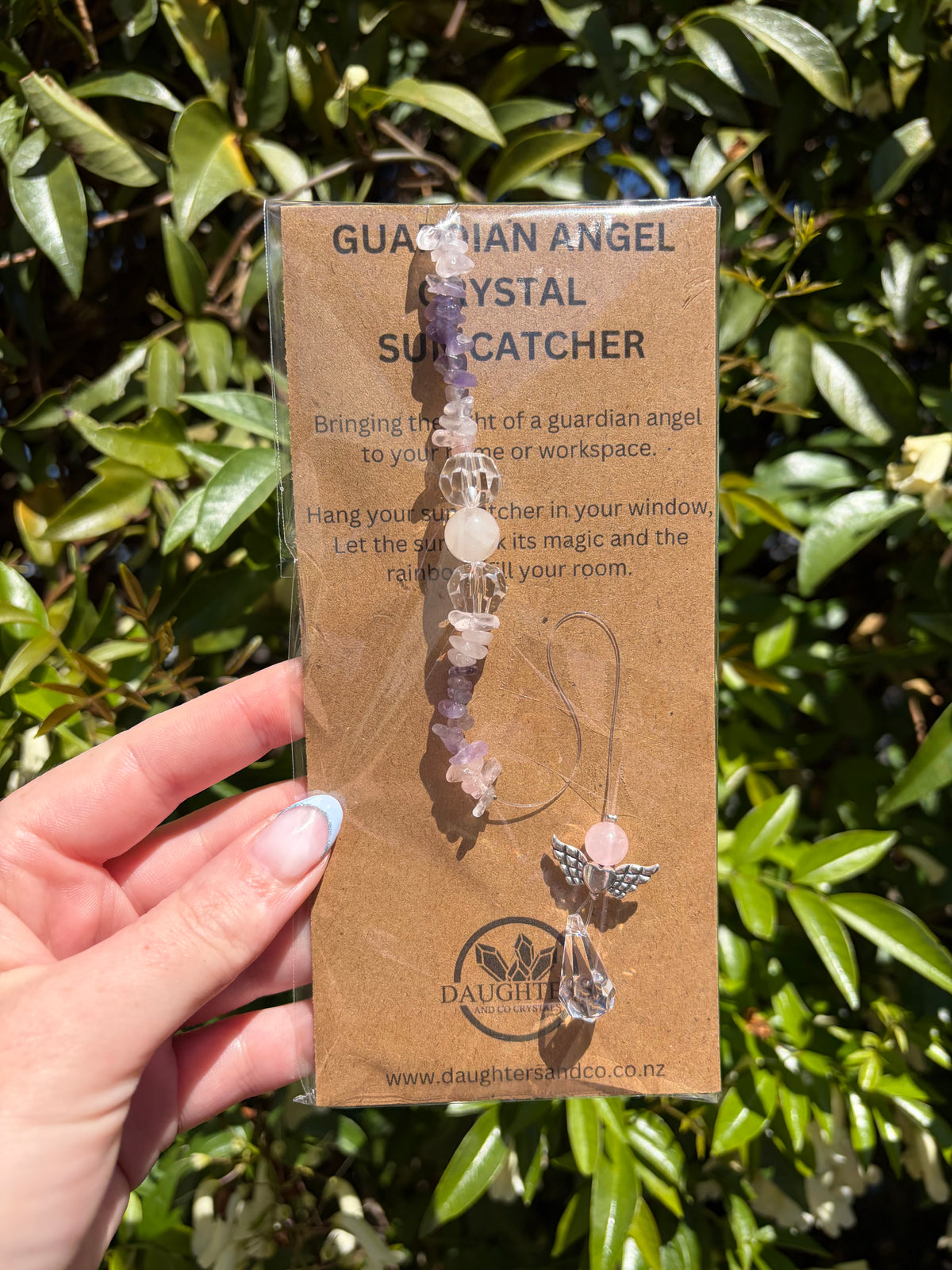 Rose Quartz & Amethyst | Guardian Angel Sun Catcher B