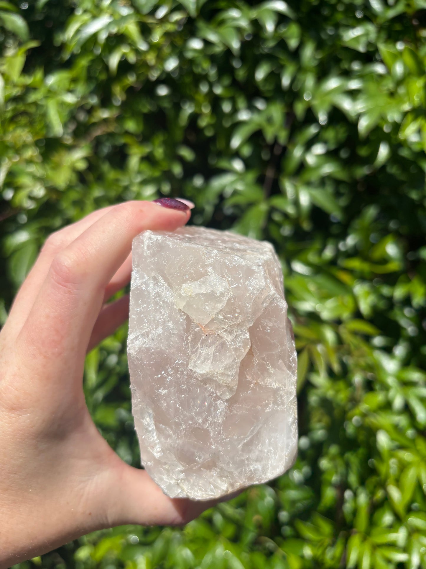 Rose Quartz Rough Candle Holder B