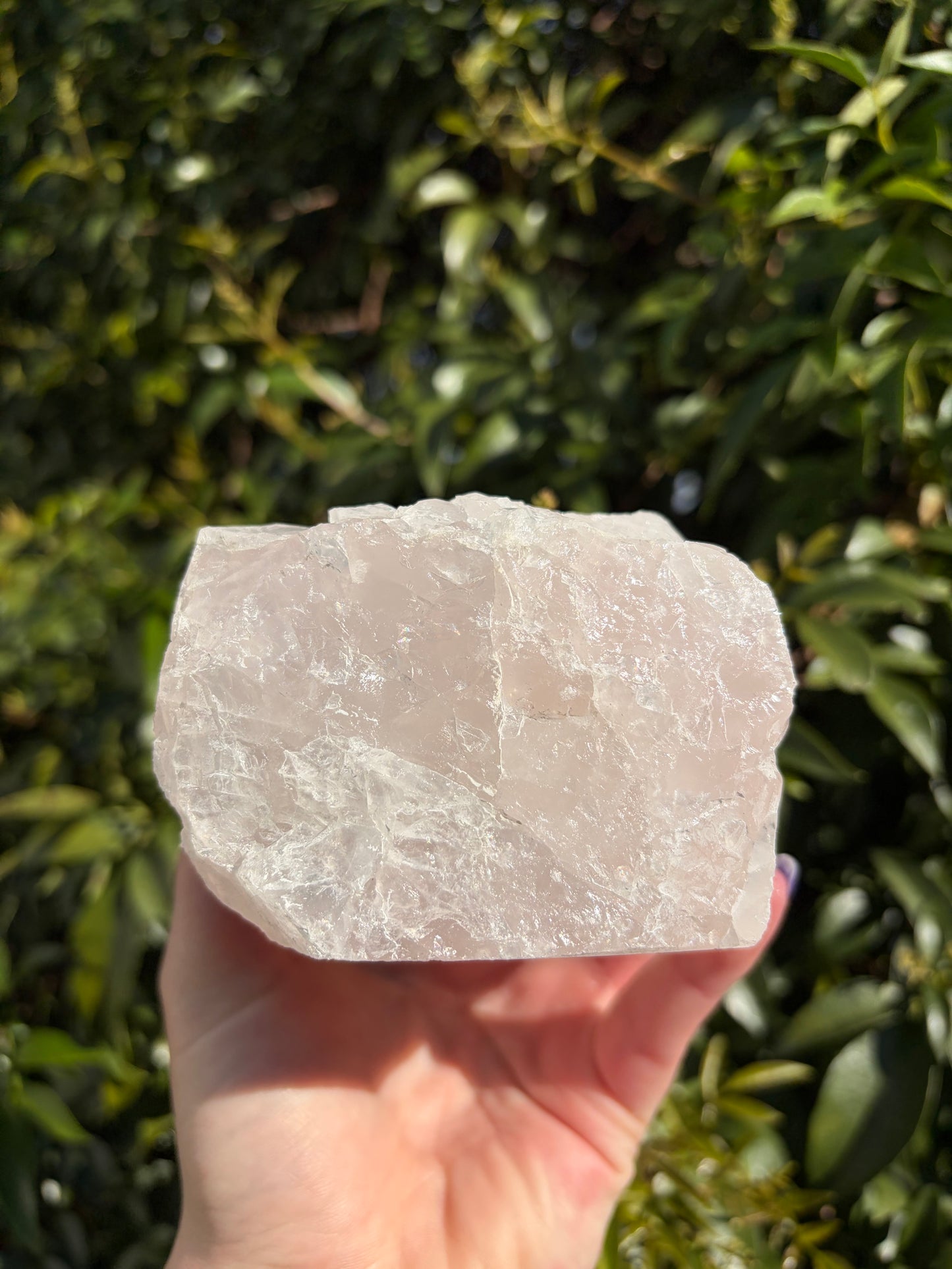 Rose Quartz Rough Candle Holder B