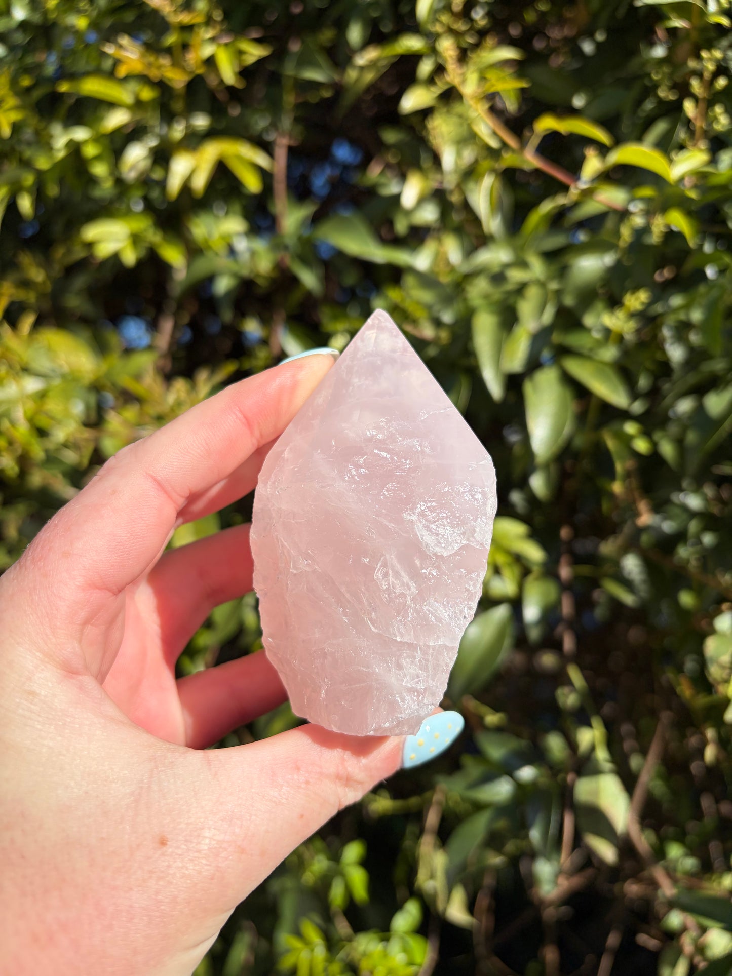 Rose Quartz Semi Polished Point A