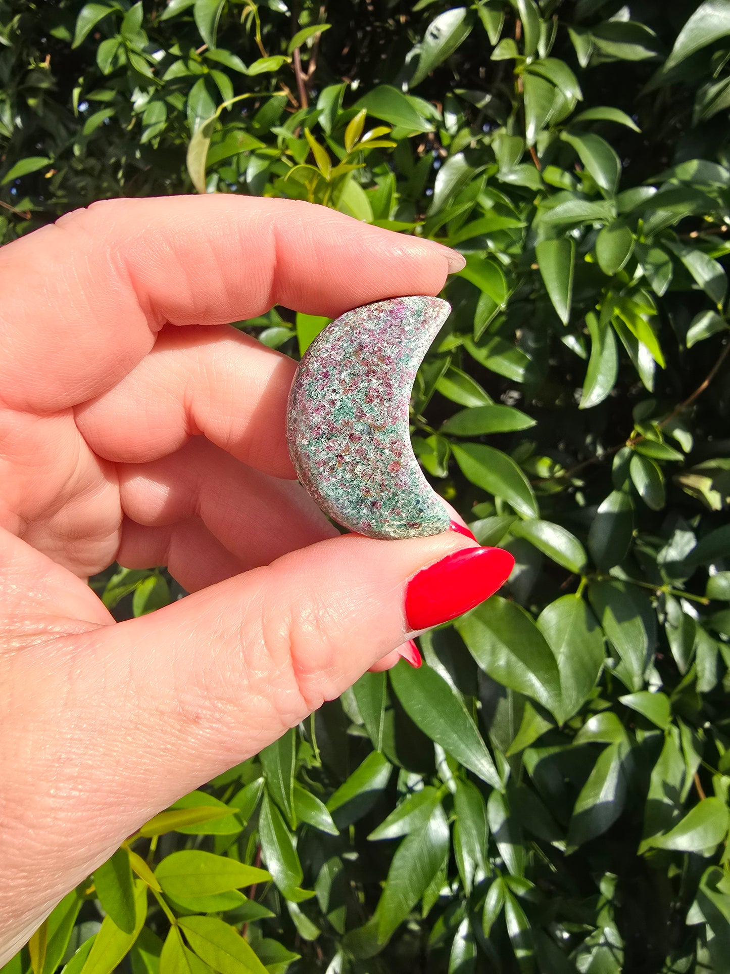 Ruby & Fuchsite Small Moon